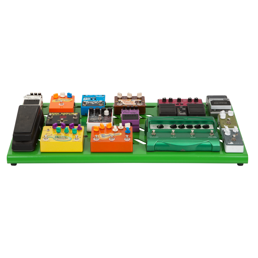 Green Aluminum Pedal Board; XL w/ Carry Bag
