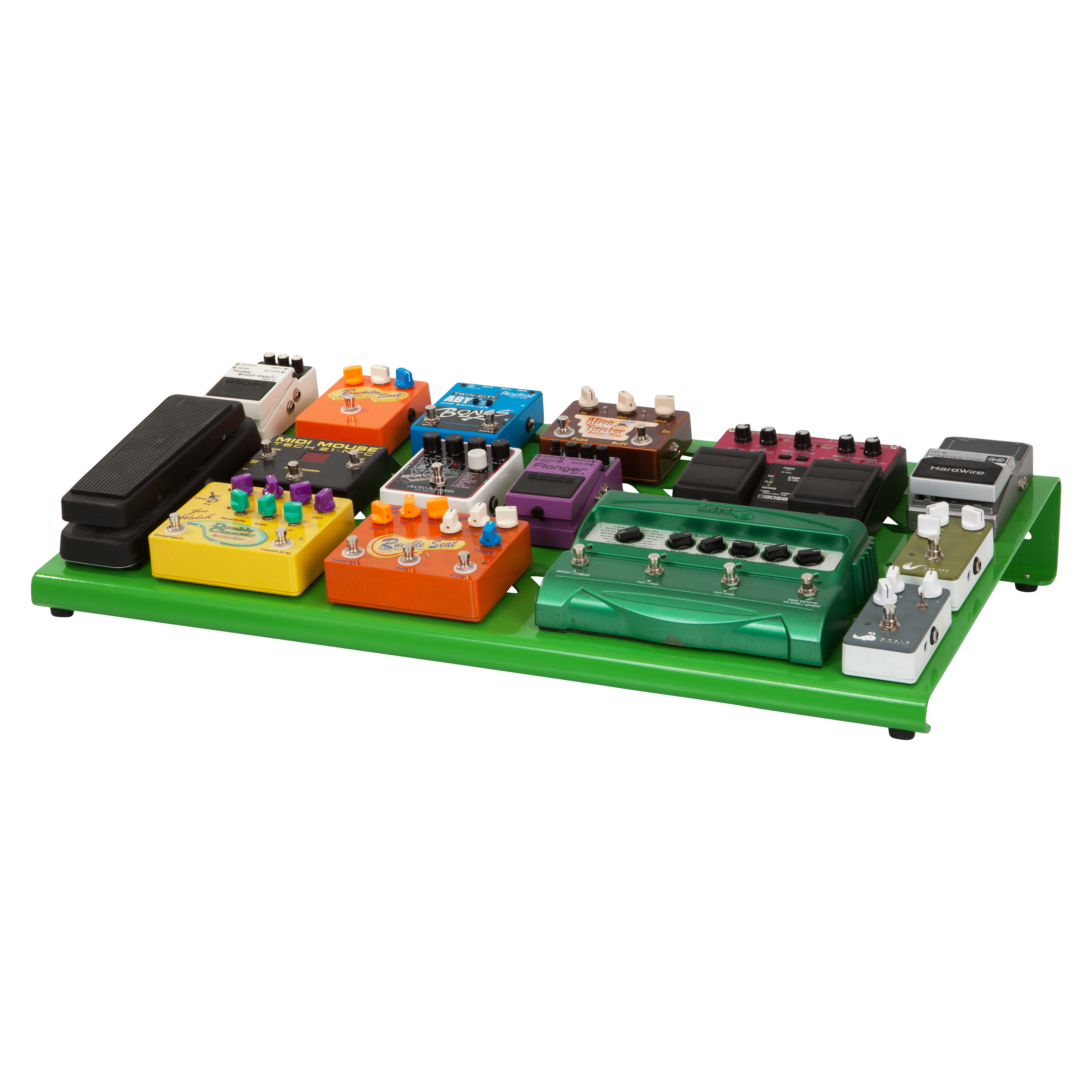 Green Aluminum Pedal Board; XL w/ Carry Bag