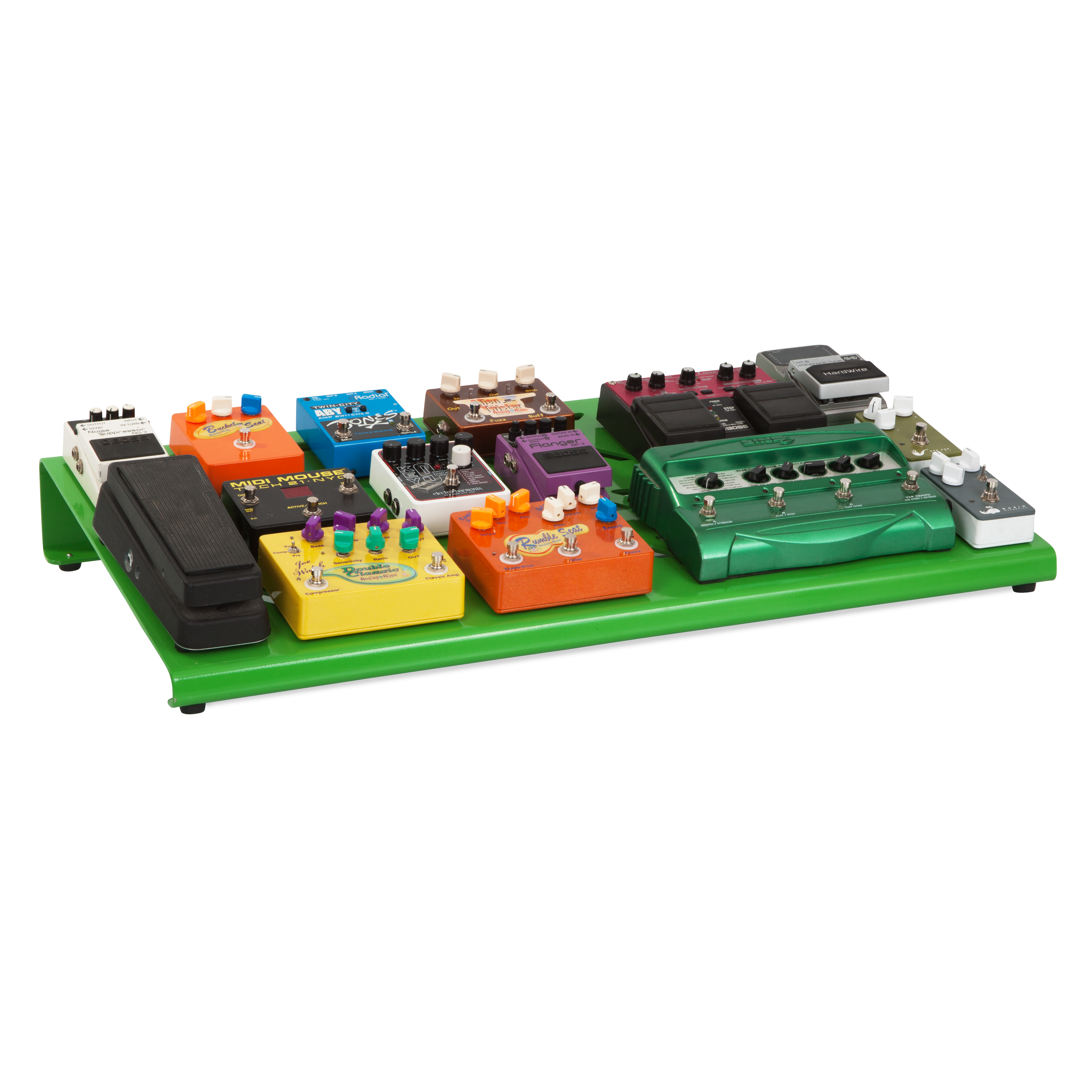 Green Aluminum Pedal Board; XL w/ Carry Bag