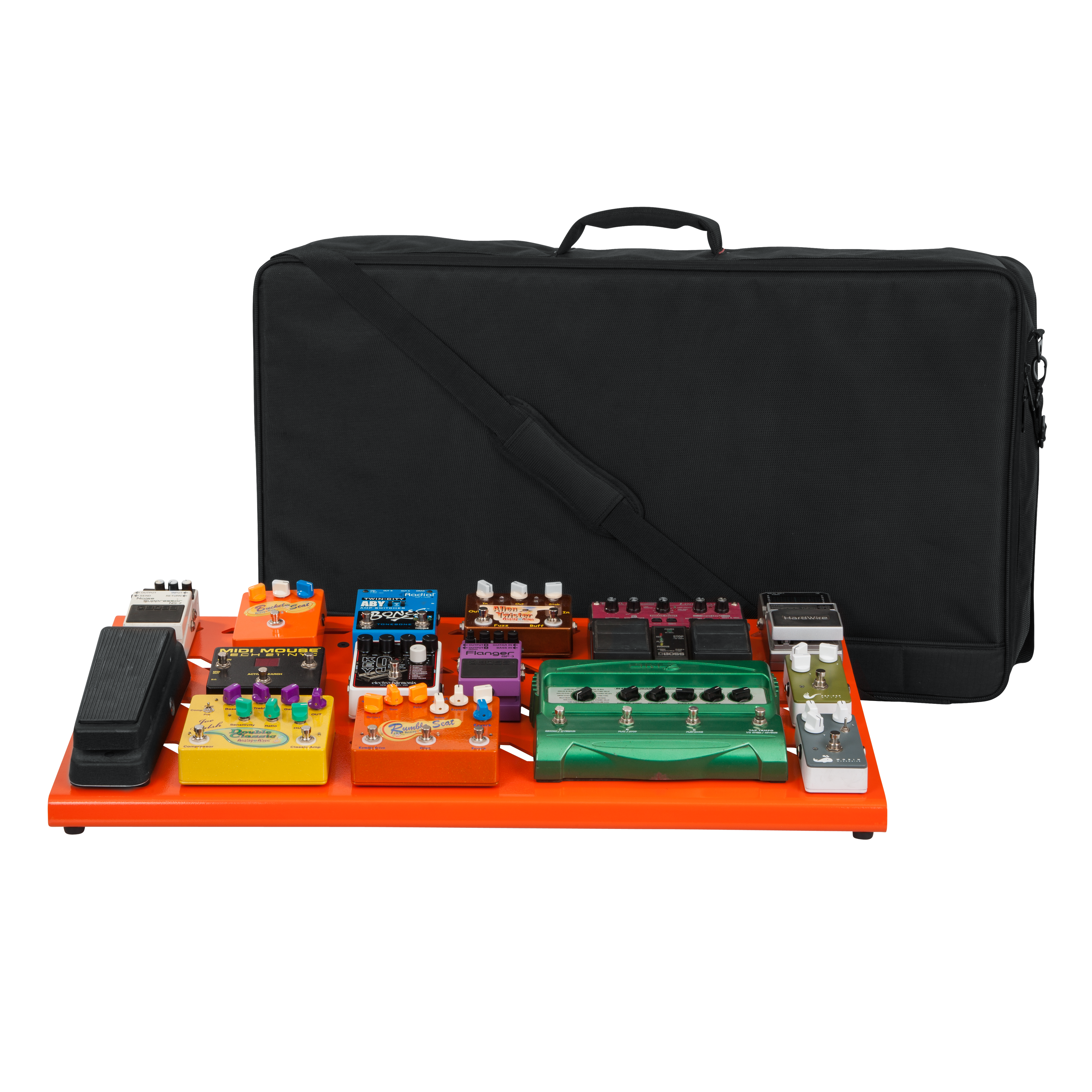 Orange Aluminum Pedal Board; XL w/ Carry Bag