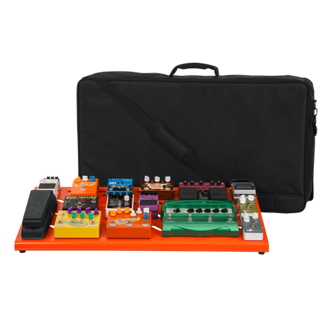 Orange Aluminum Pedal Board; XL w/ Carry Bag