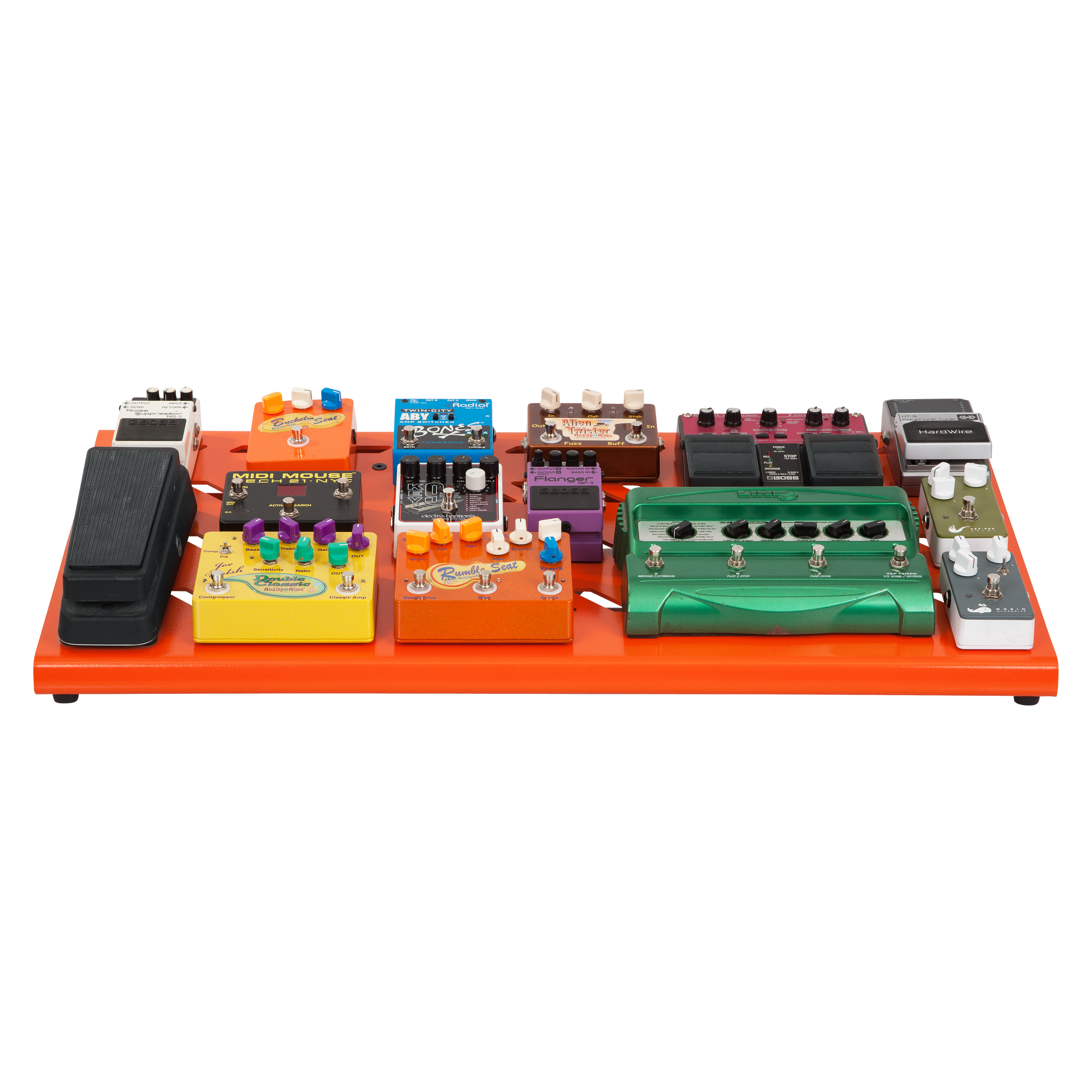 Orange Aluminum Pedal Board; XL w/ Carry Bag