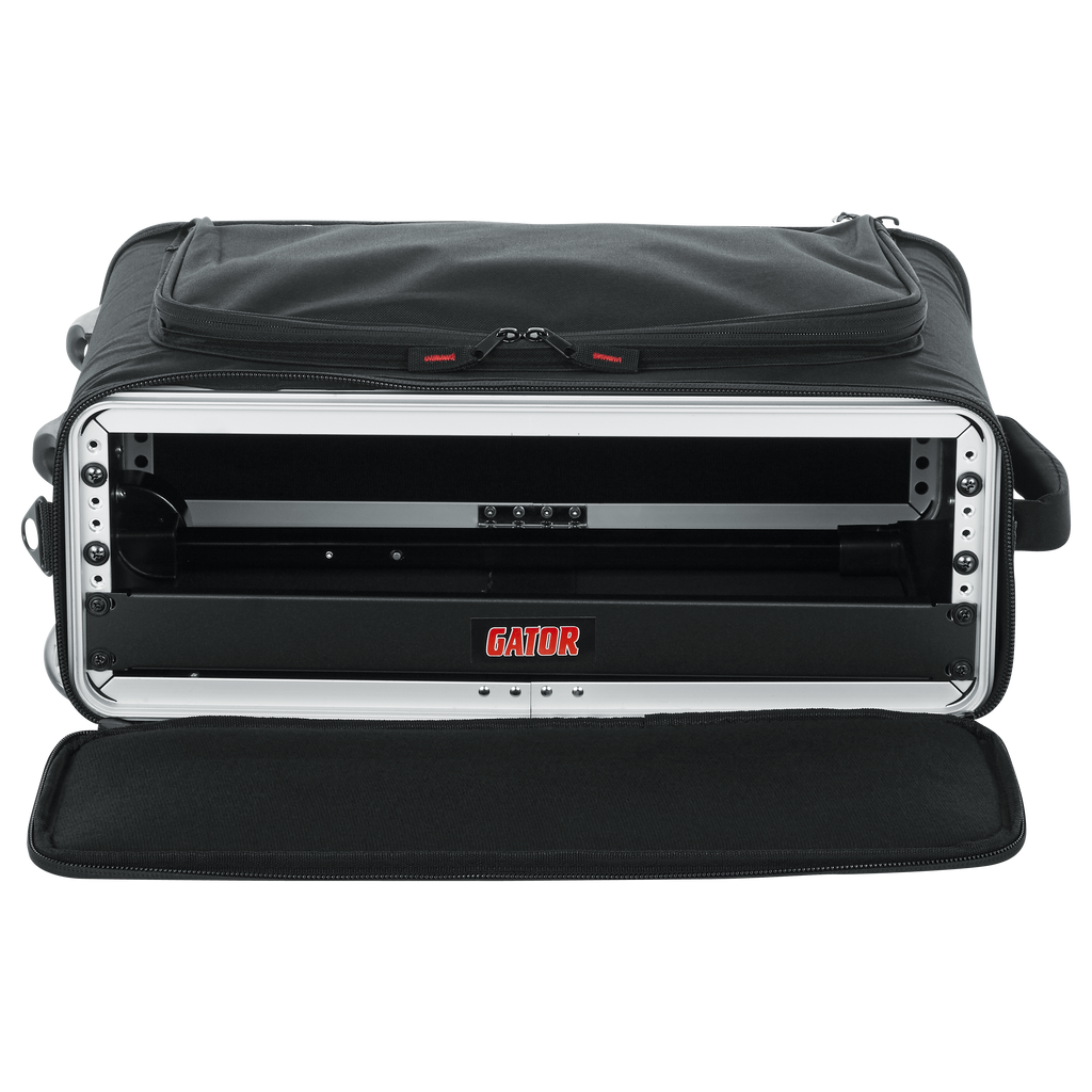 2U Lightweight rack bag w/ tow handle and wheels