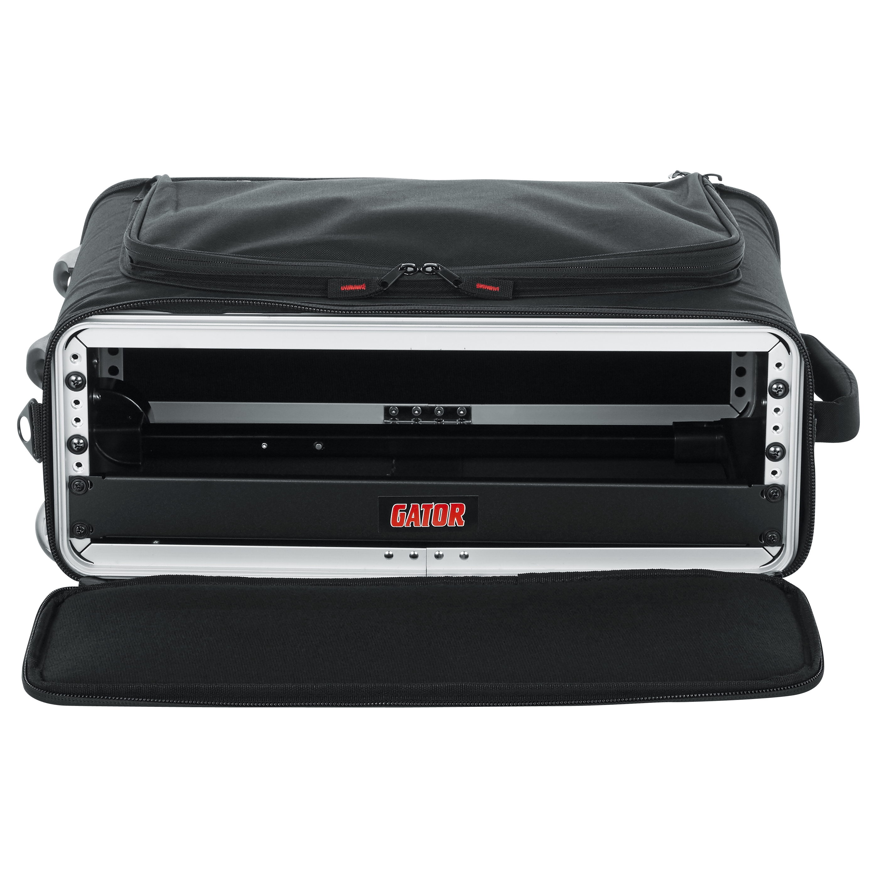 2U Lightweight rack bag w/ tow handle and wheels