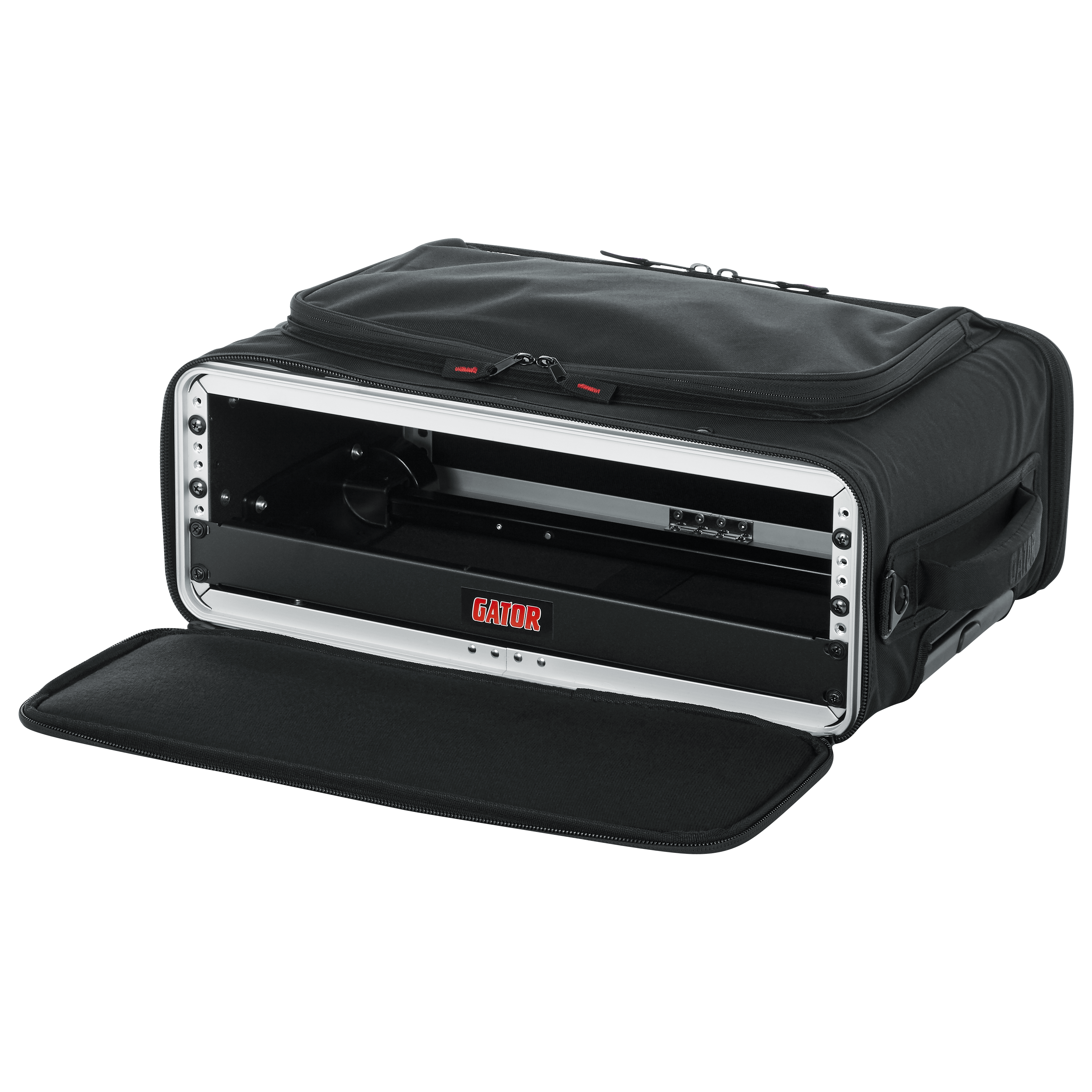 2U Lightweight rack bag w/ tow handle and wheels