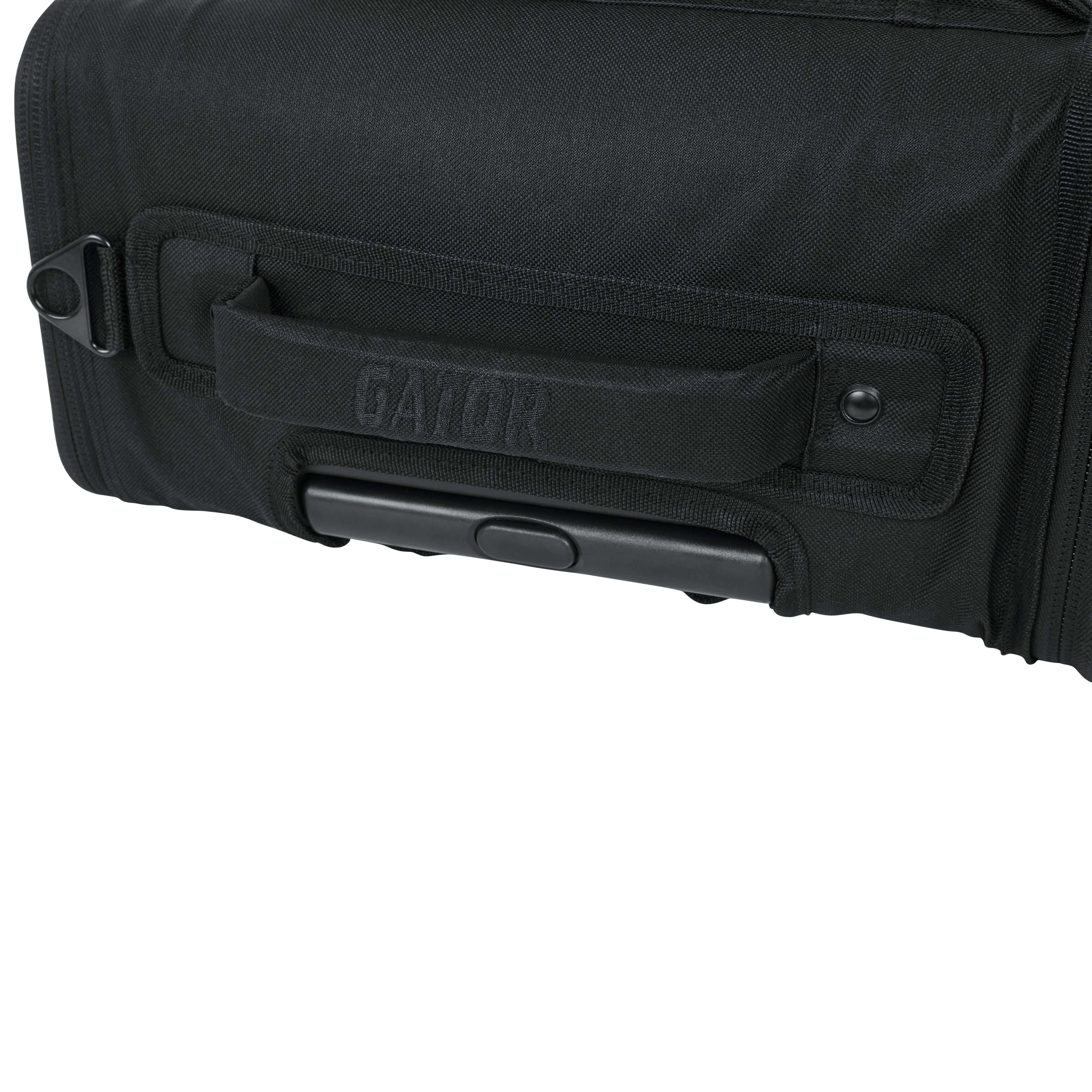 2U Lightweight rack bag w/ tow handle and wheels