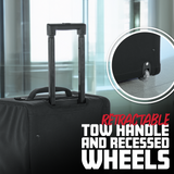 2U Lightweight rack bag w/ tow handle and wheels