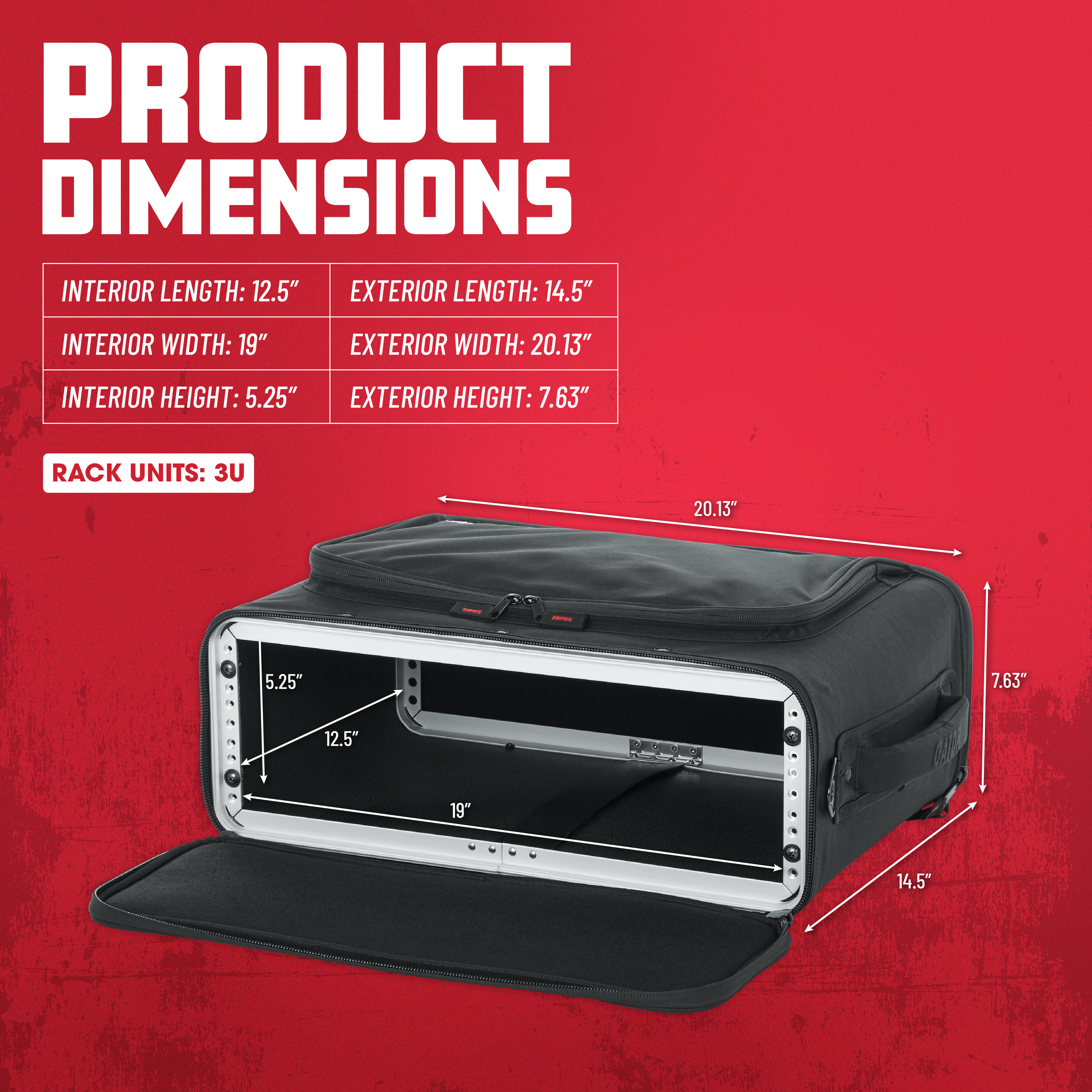 3U Lightweight rack bag