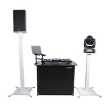 Pair of White Moving Head or Lighting Speaker Totem DJ Stand with Carrying Bags by Humpter
