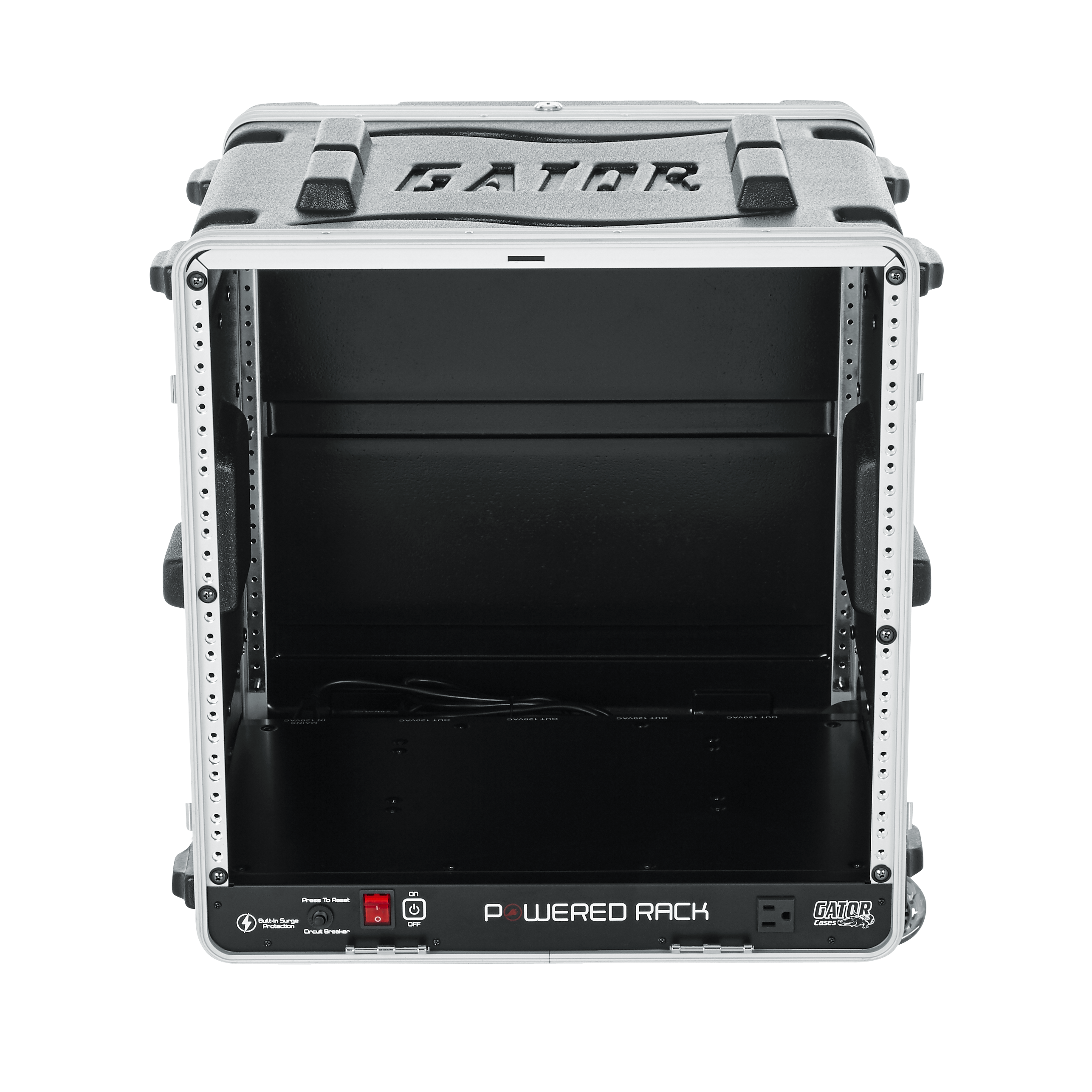 10U Audio Rack; Powered Rolling