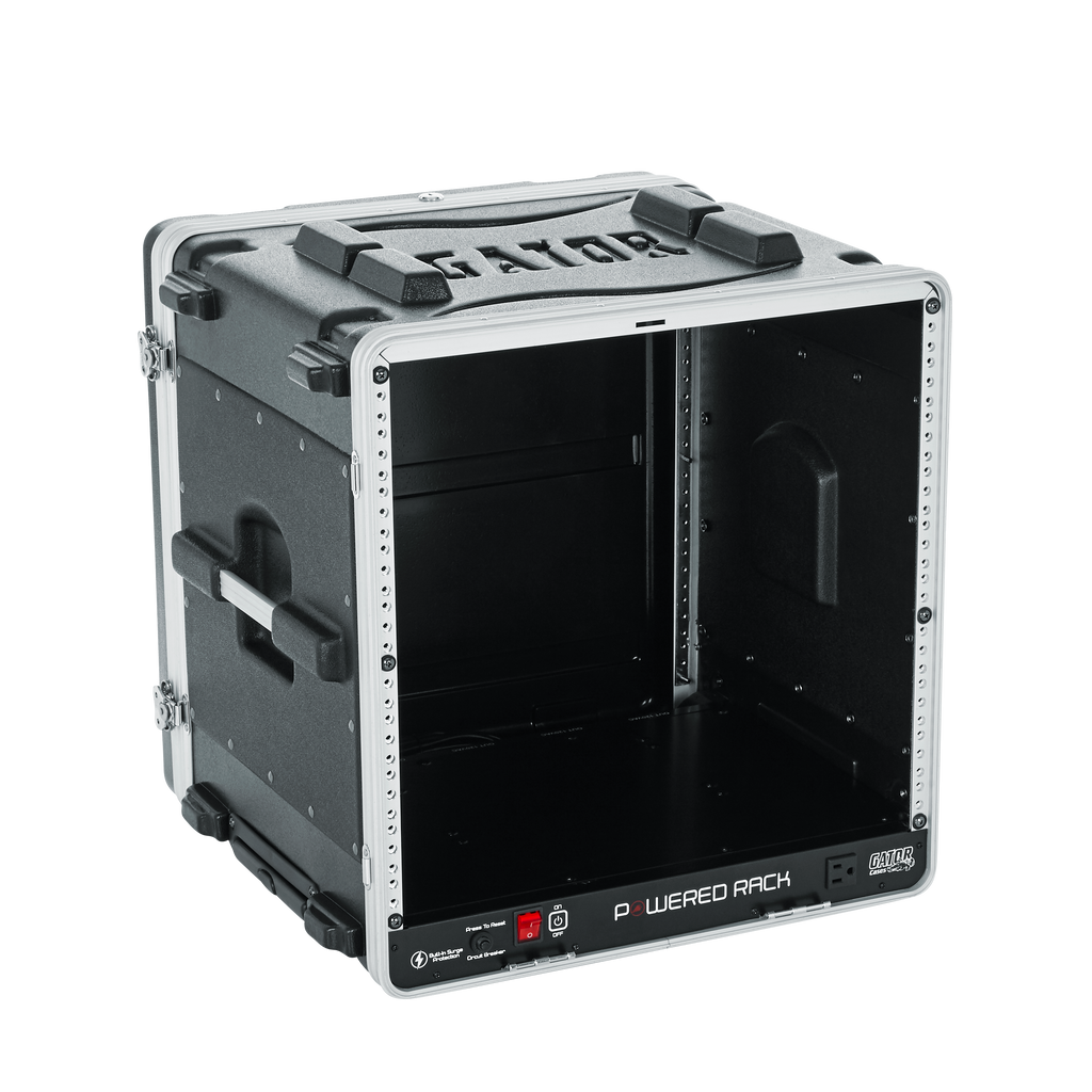 10U Audio Rack; Powered Rolling