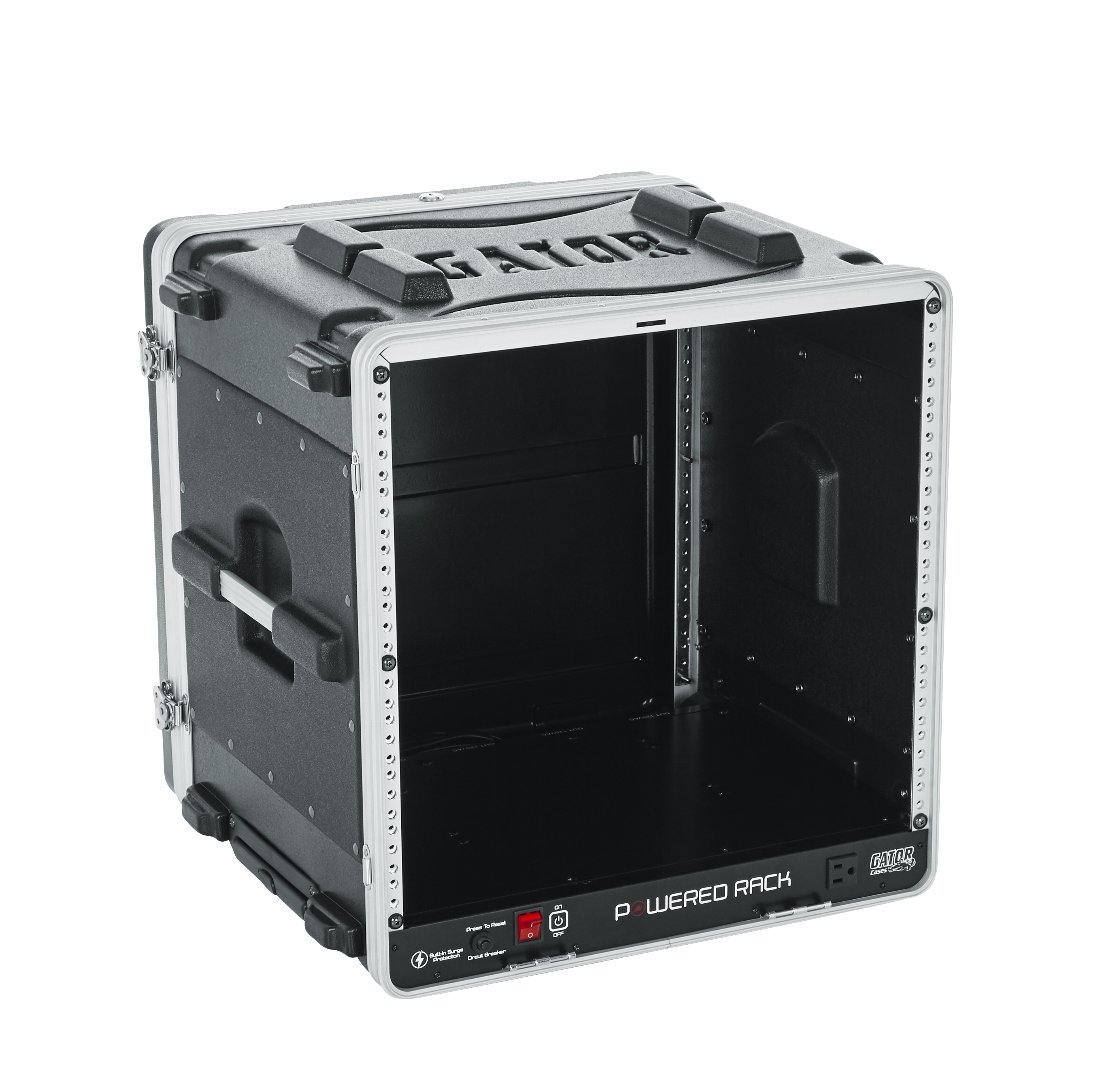 10U Audio Rack; Powered Rolling