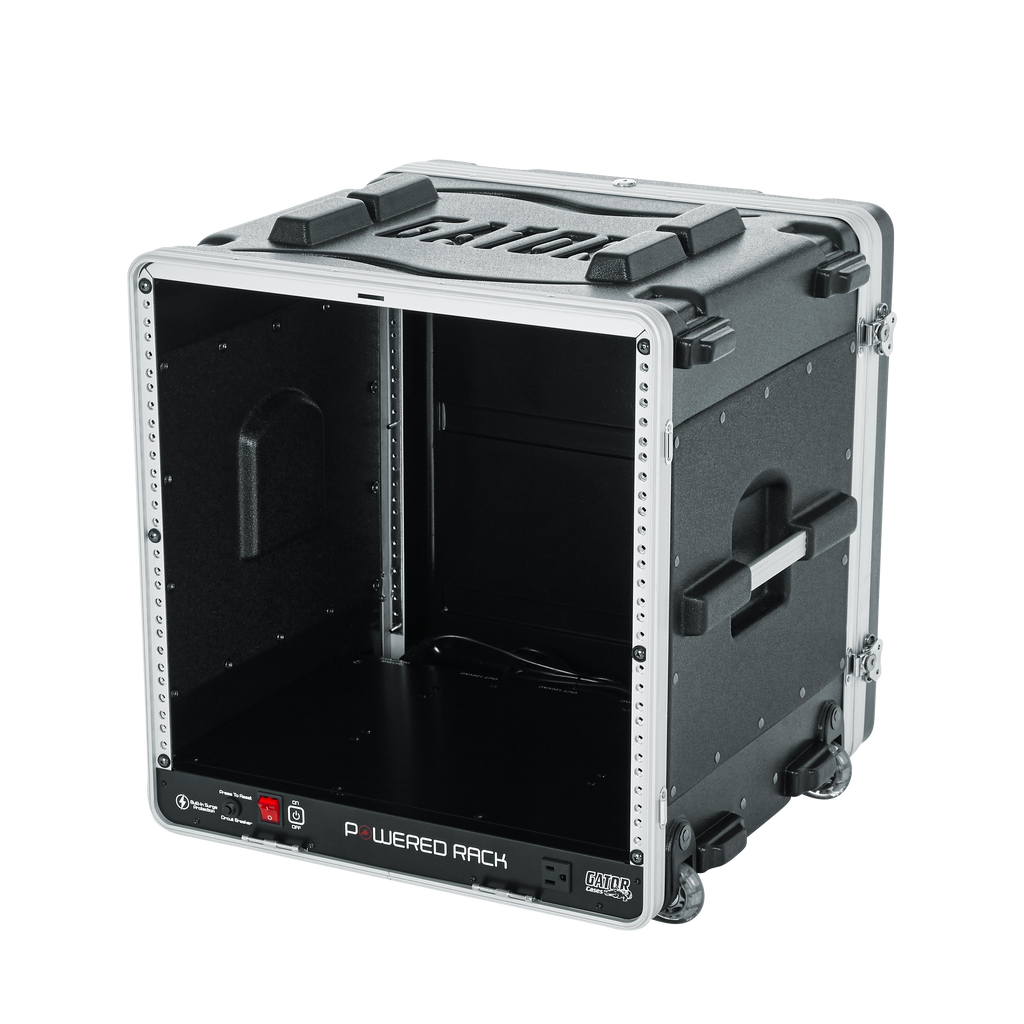 10U Audio Rack; Powered Rolling