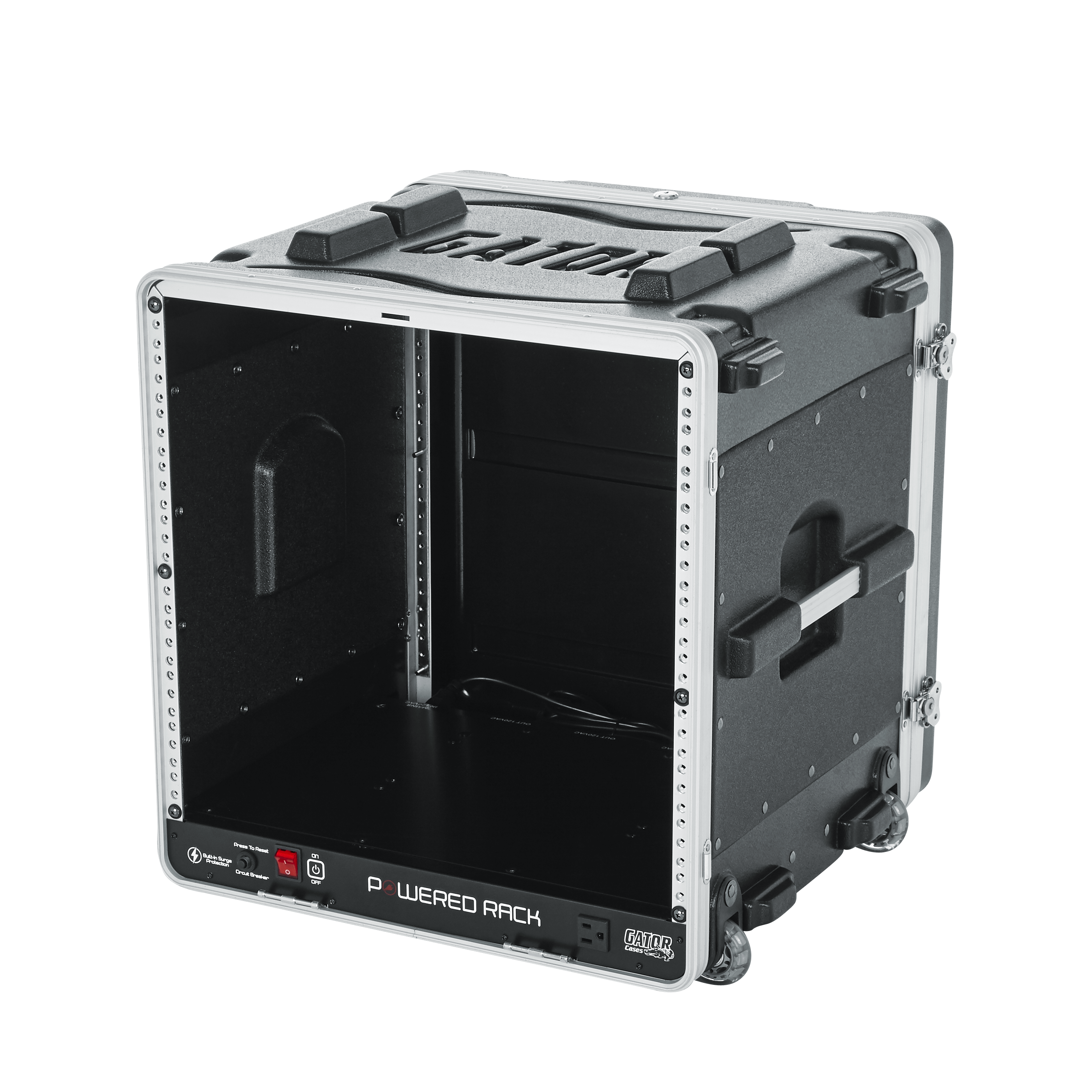10U Audio Rack; Powered Rolling