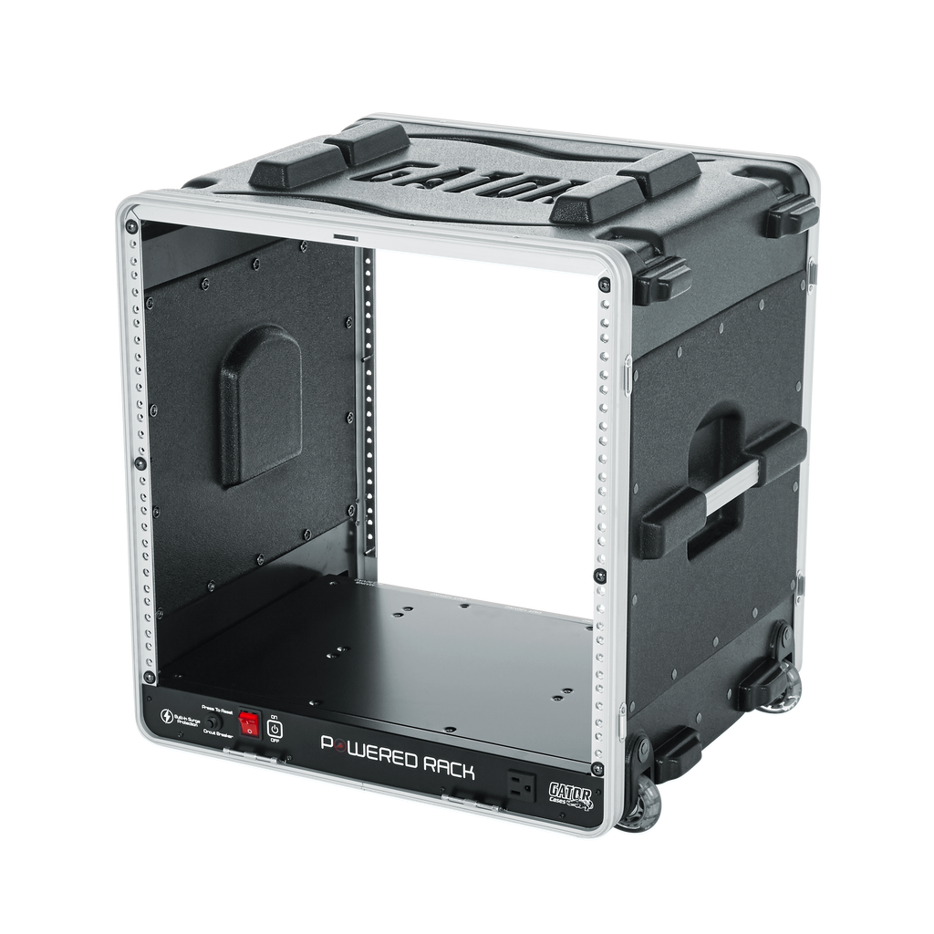 10U Audio Rack; Powered Rolling