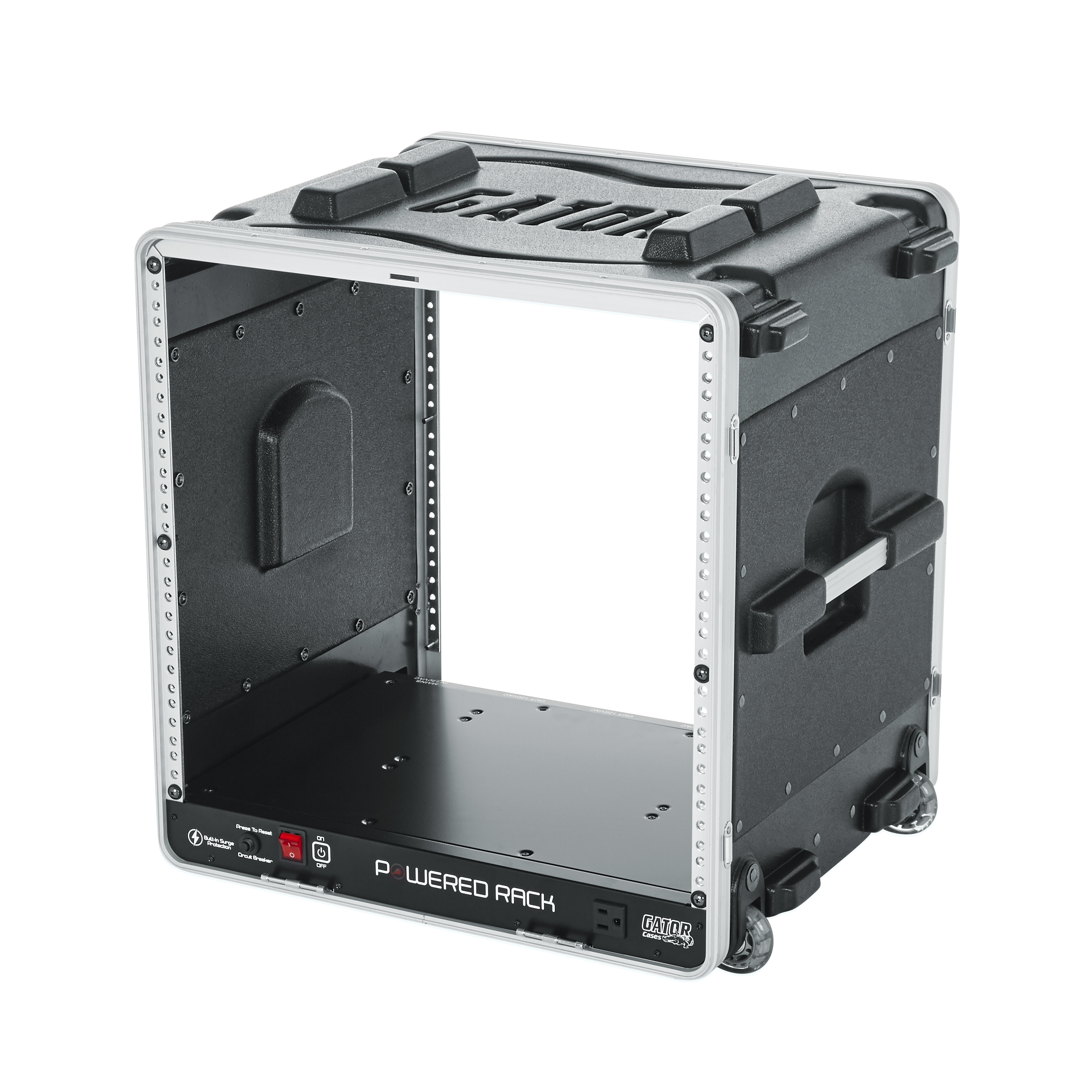 10U Audio Rack; Powered Rolling