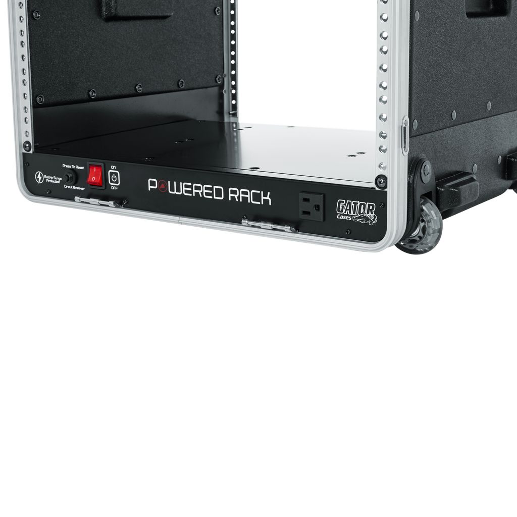 10U Audio Rack; Powered Rolling