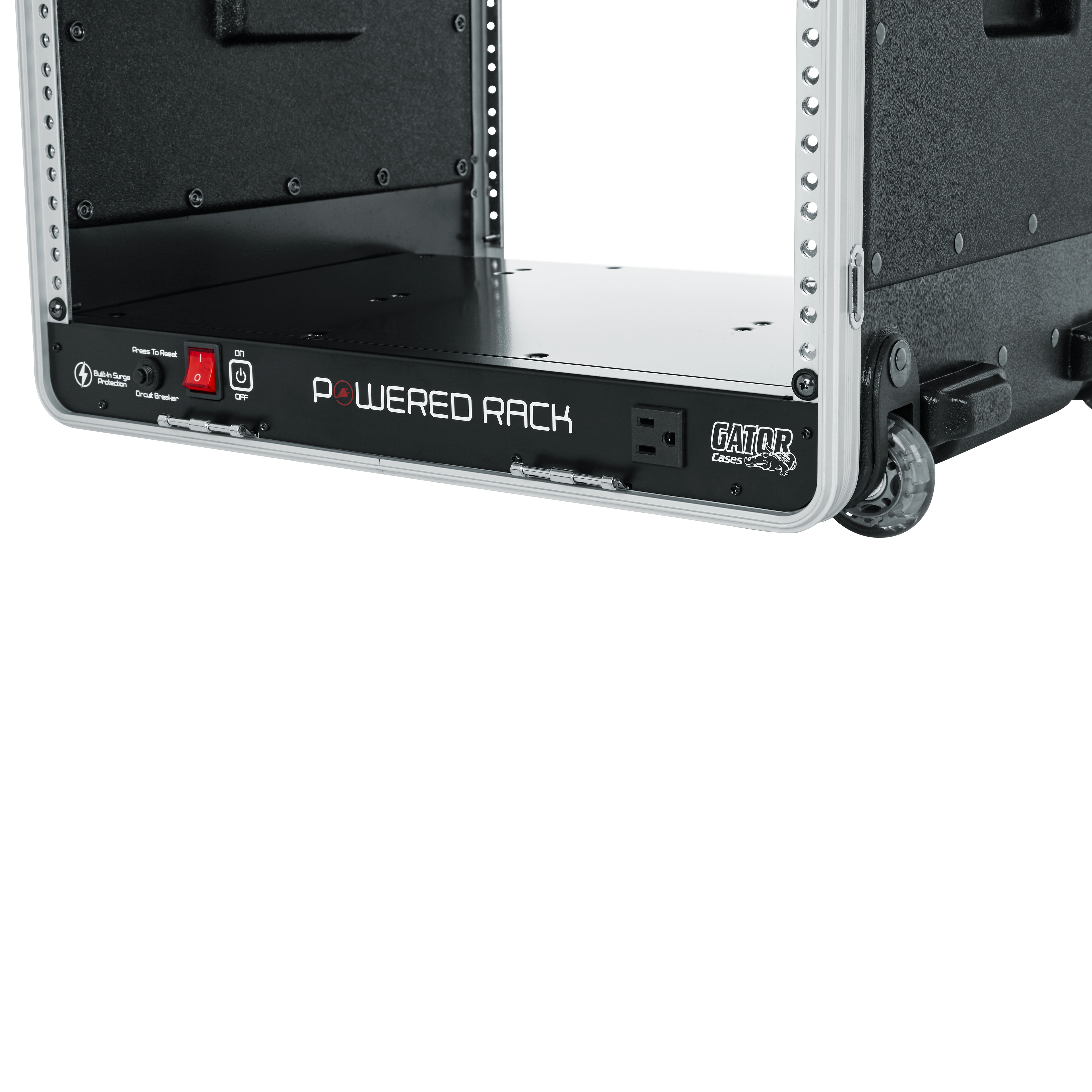 10U Audio Rack; Powered Rolling