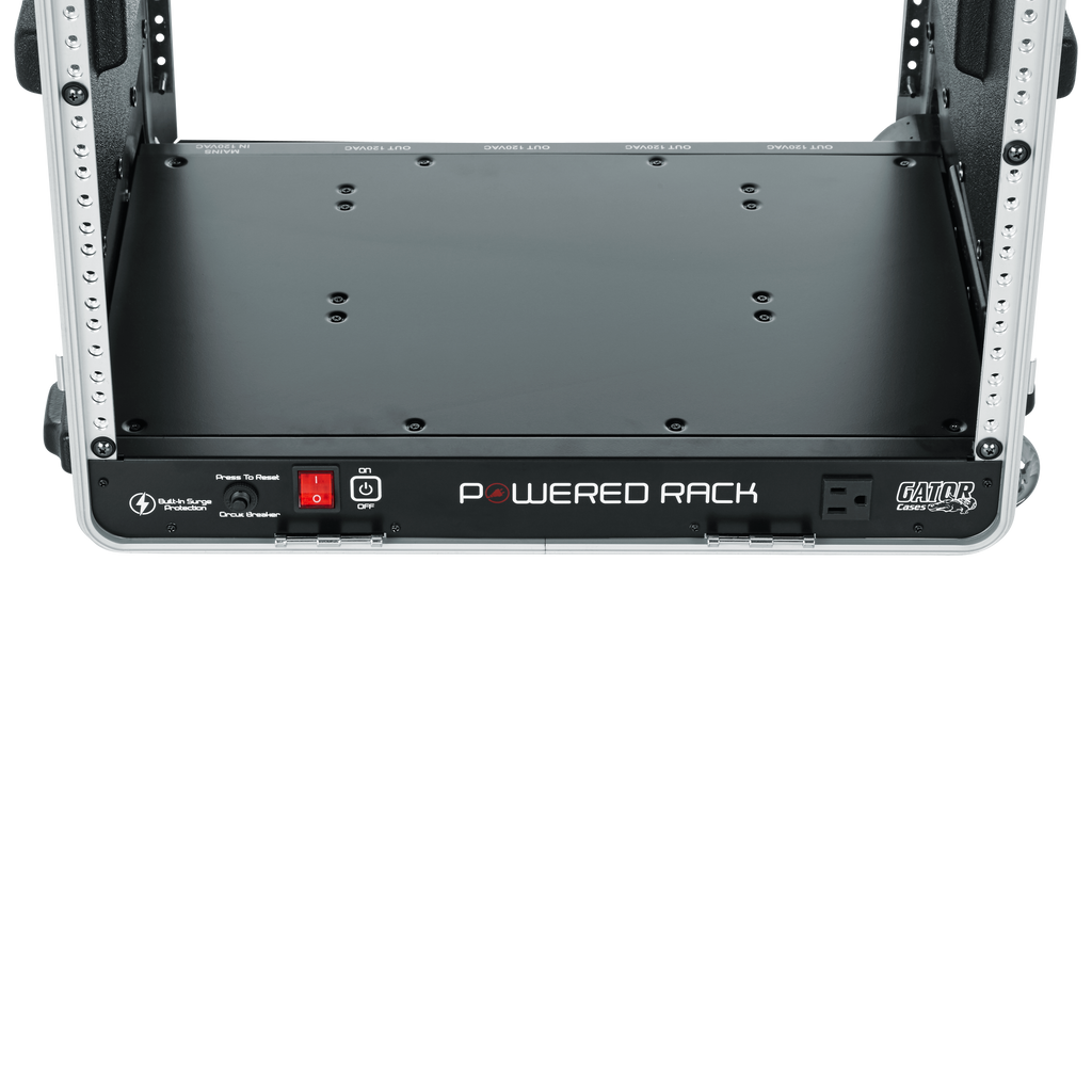 10U Audio Rack; Powered Rolling