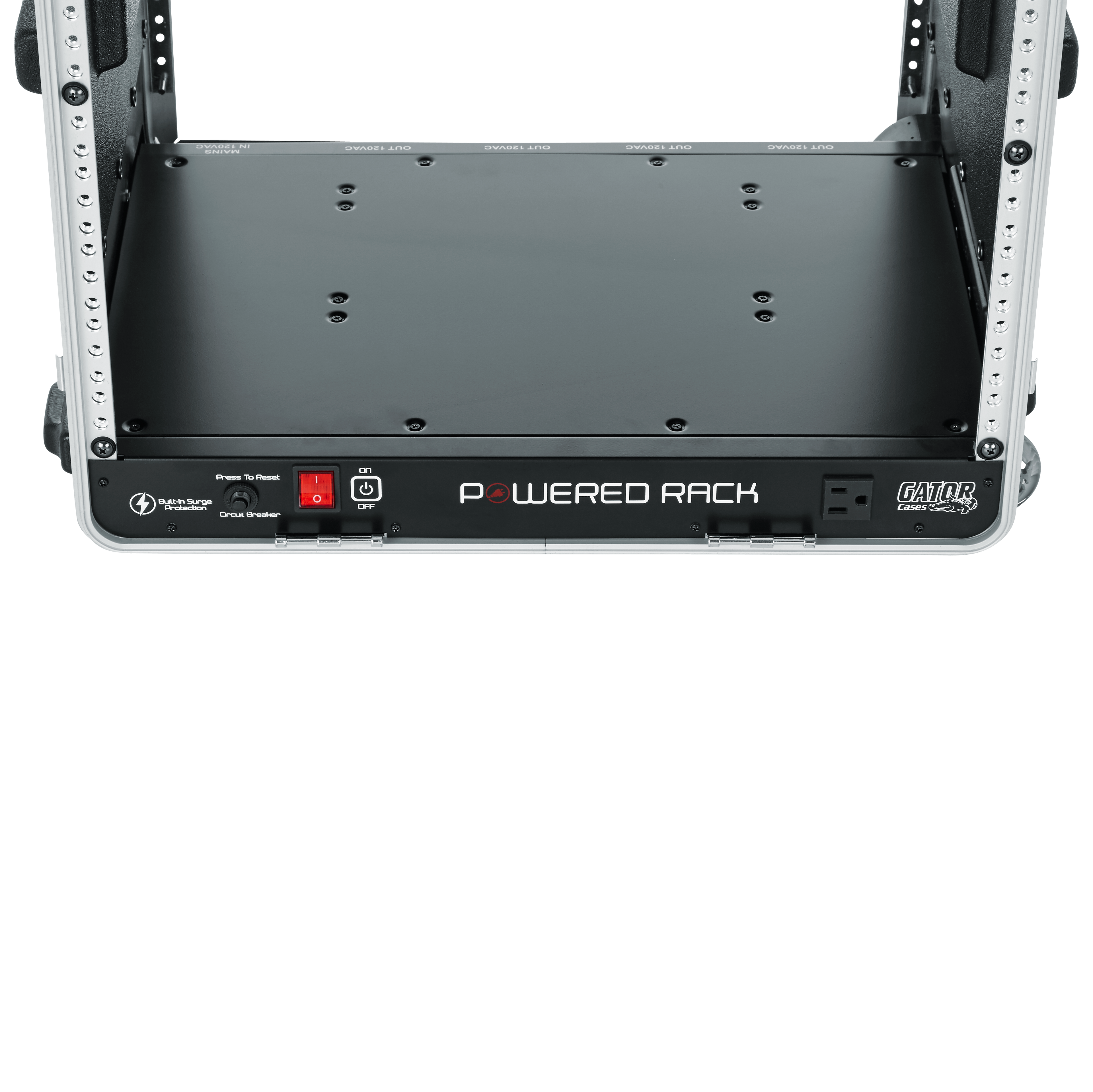 10U Audio Rack; Powered Rolling