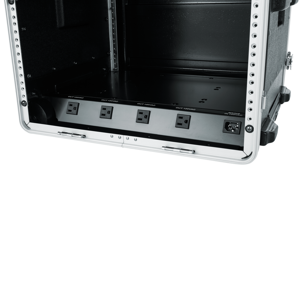 10U Audio Rack; Powered Rolling