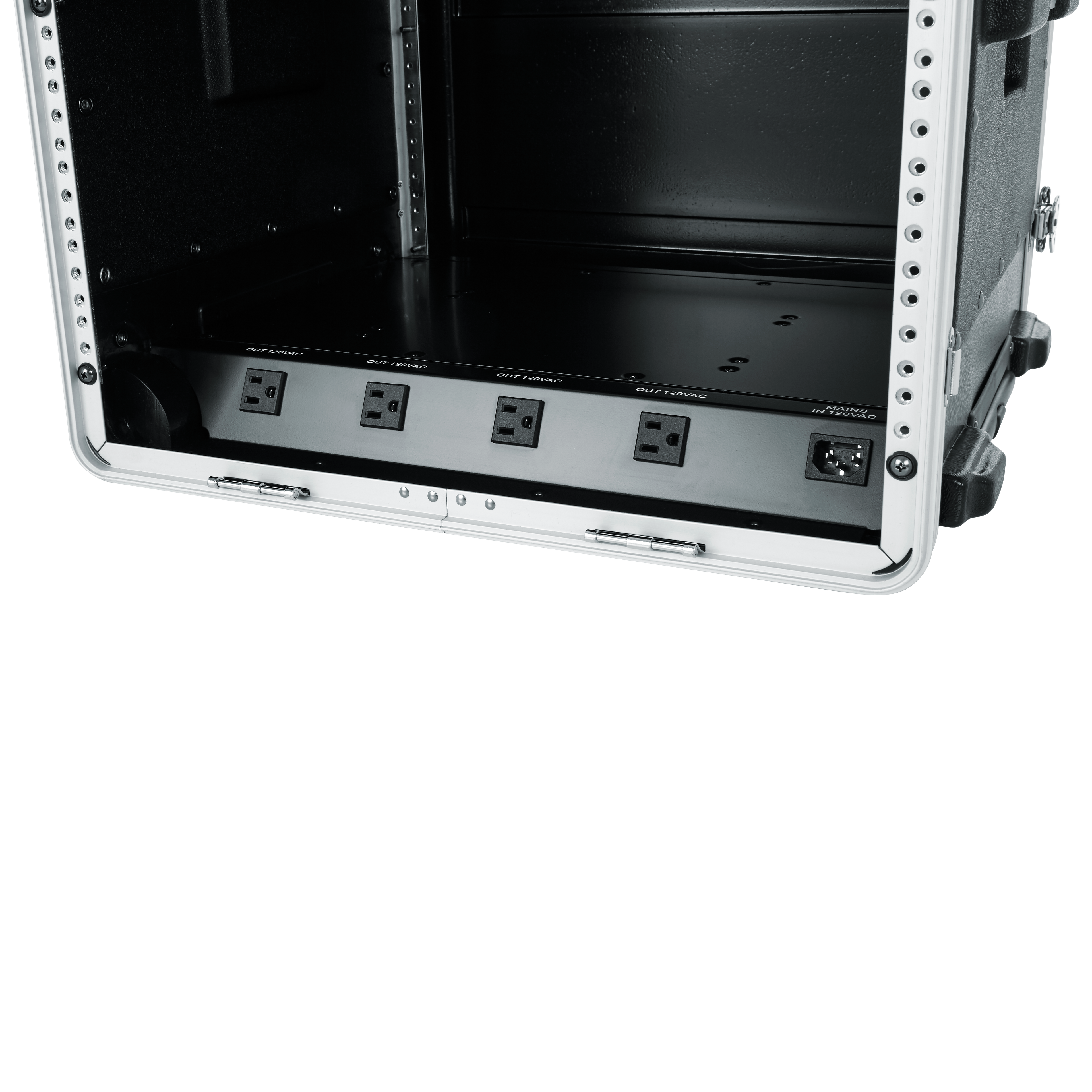10U Audio Rack; Powered Rolling