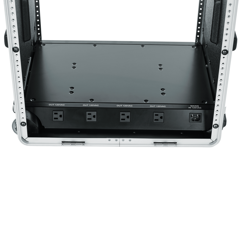 10U Audio Rack; Powered Rolling