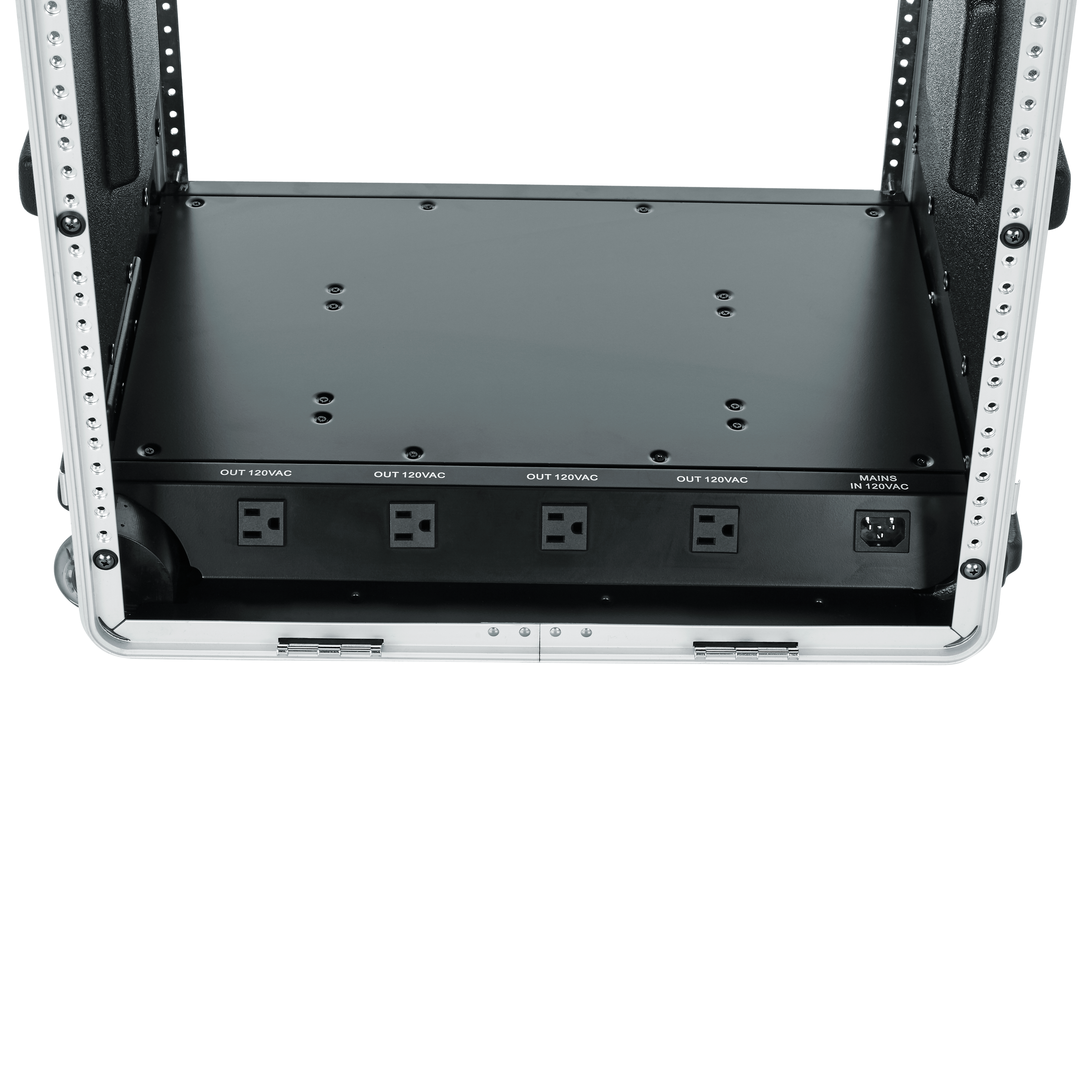 10U Audio Rack; Powered Rolling