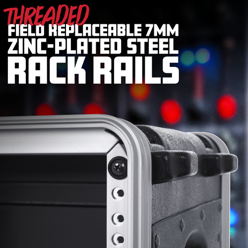 10U Audio Rack; Powered Rolling