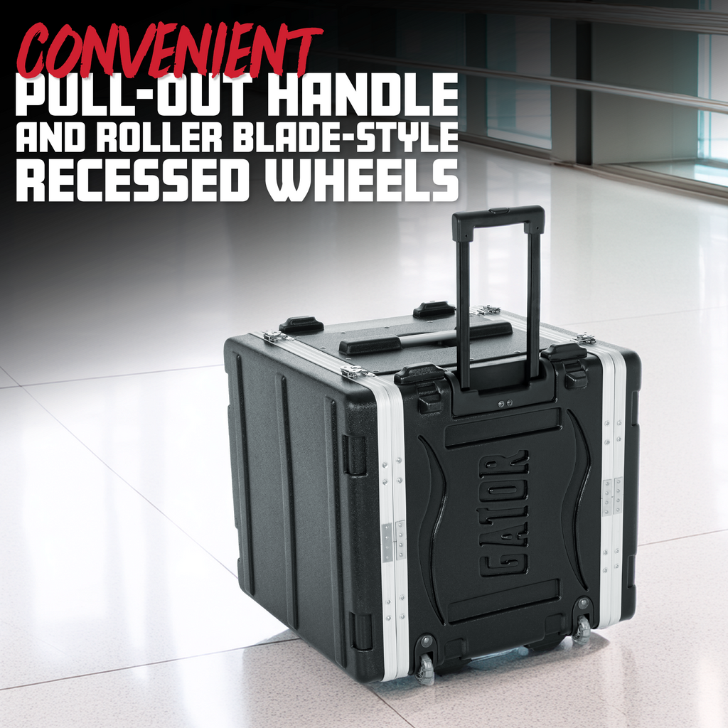 10U Audio Rack; Powered Rolling