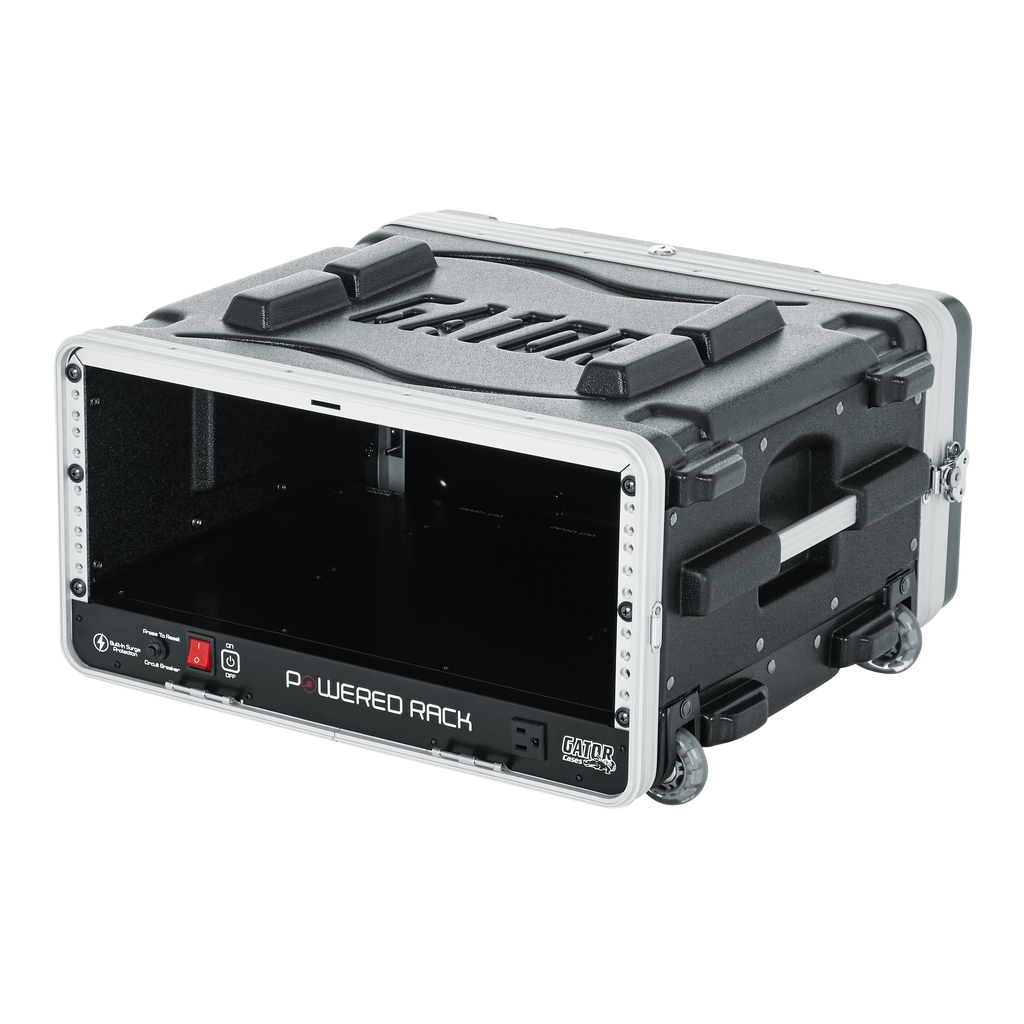 4U Audio Rack; Powered Rolling