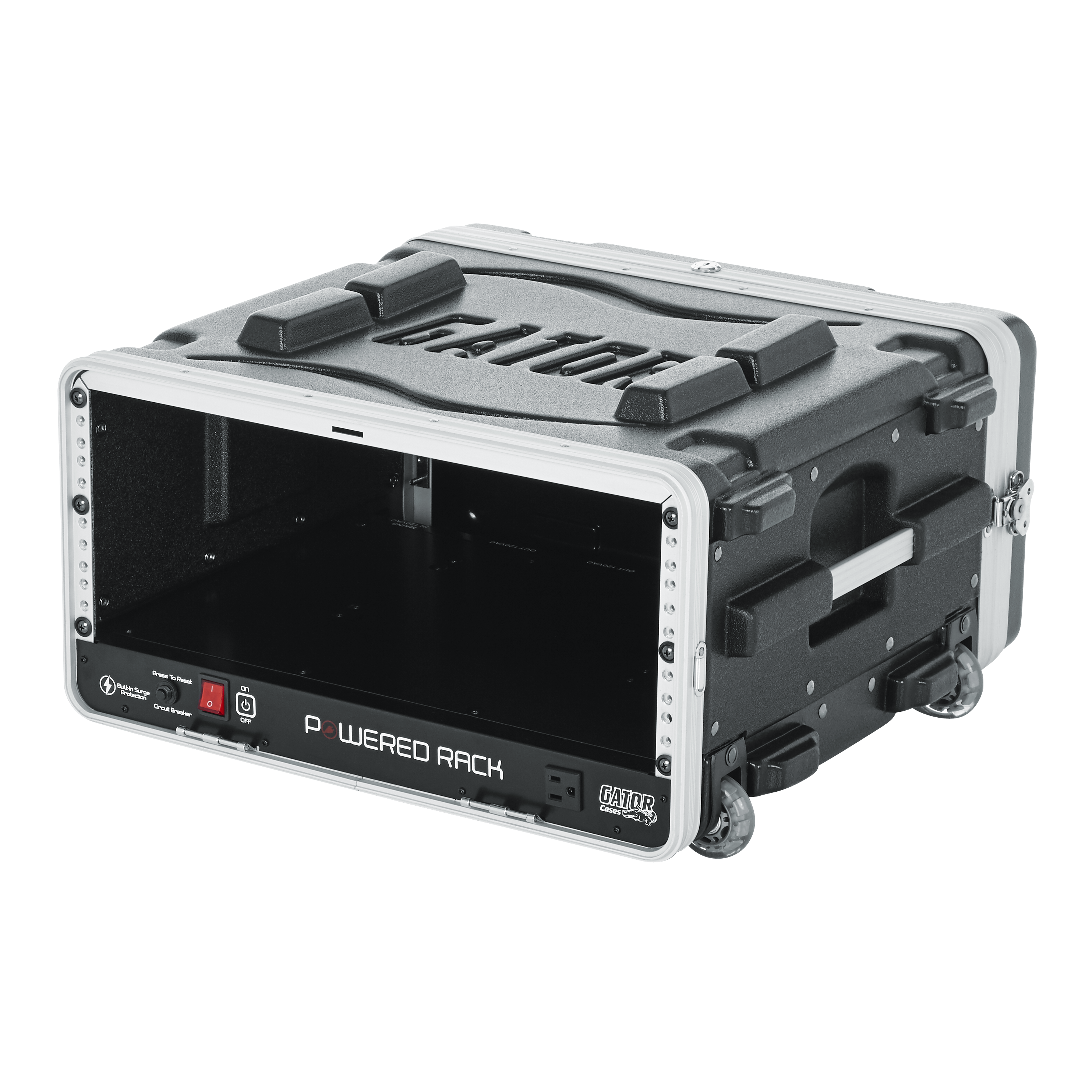 4U Audio Rack; Powered Rolling
