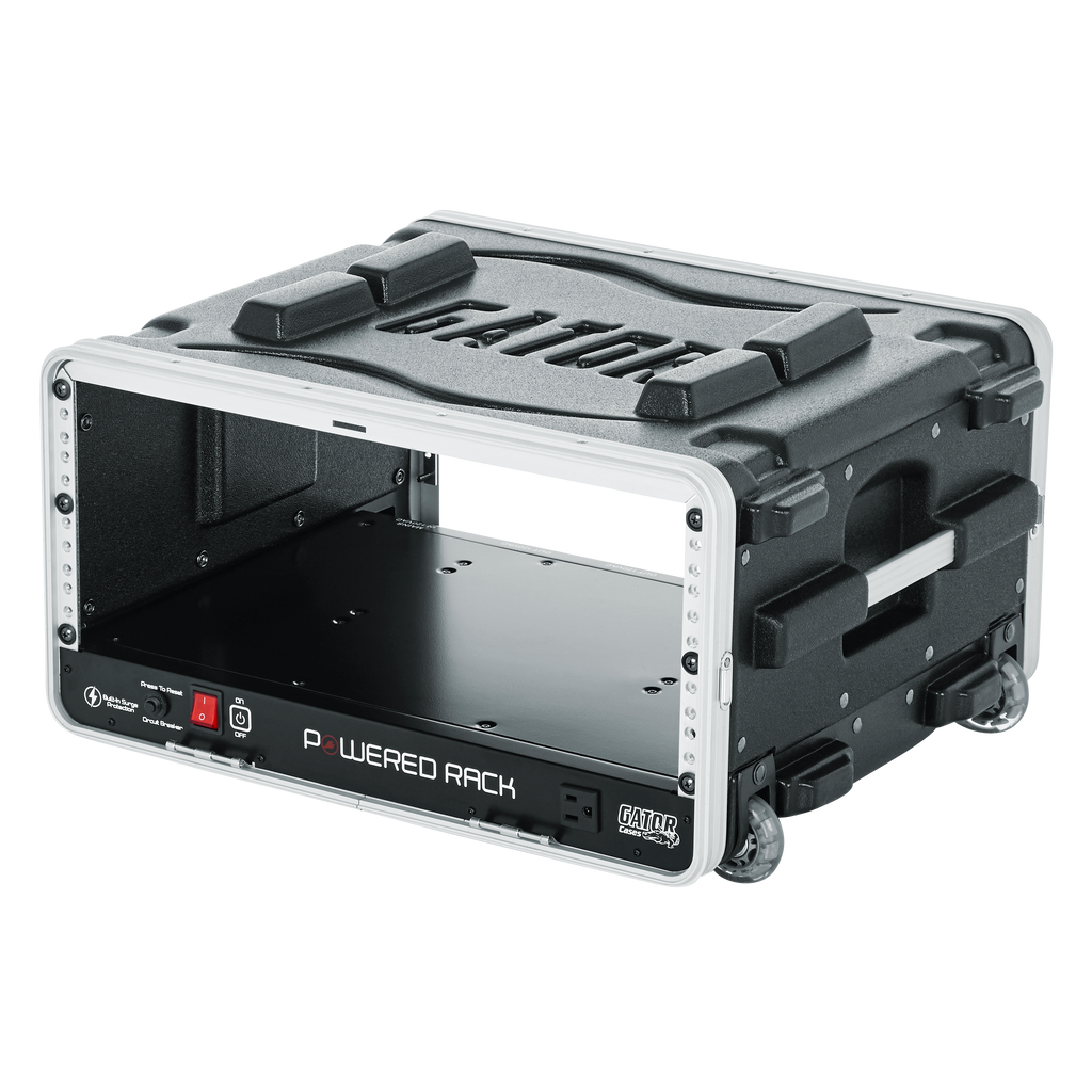 4U Audio Rack; Powered Rolling