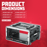 4U Audio Rack; Powered Rolling