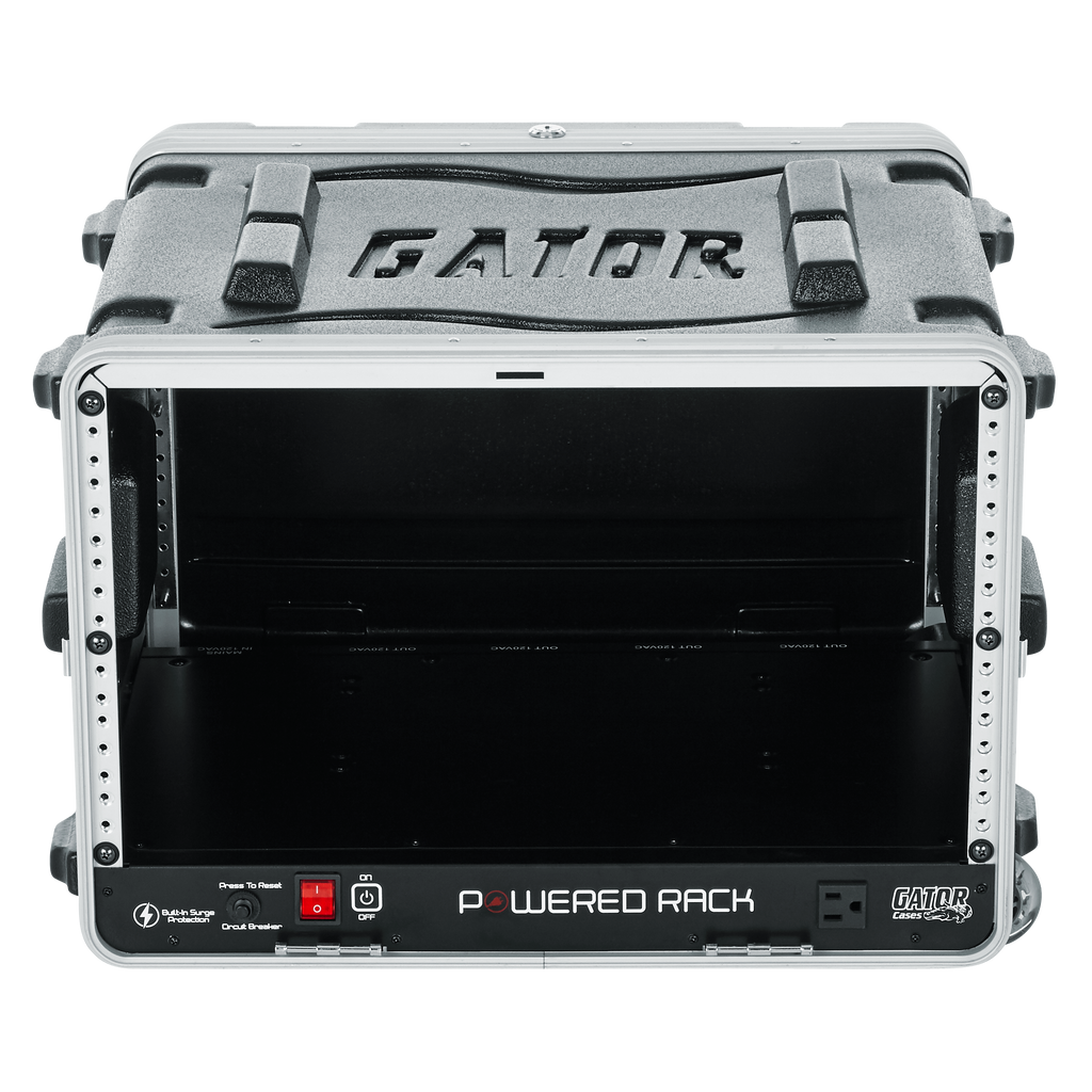 6U Audio Rack; Powered Rolling