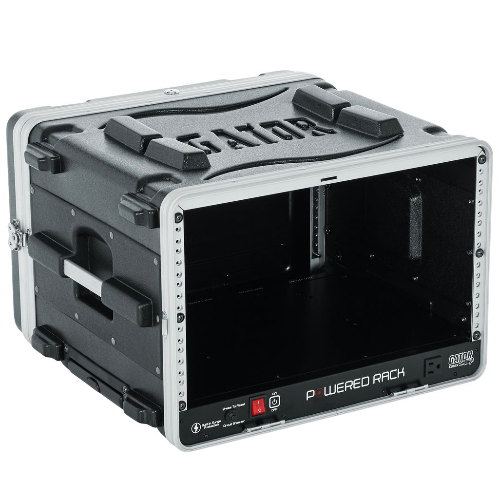 6U Audio Rack; Powered Rolling