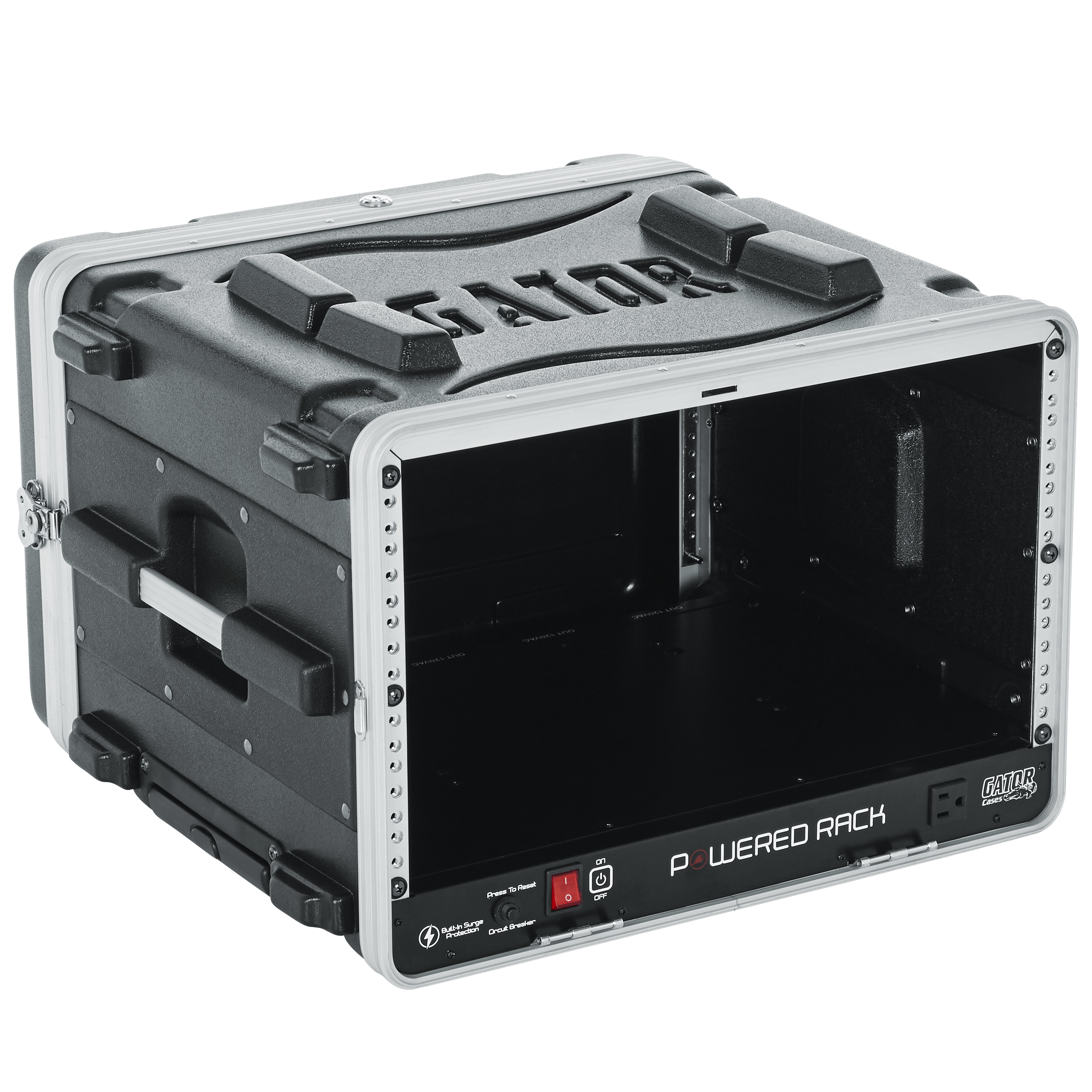 6U Audio Rack; Powered Rolling