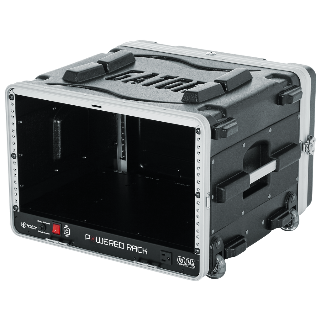 6U Audio Rack; Powered Rolling