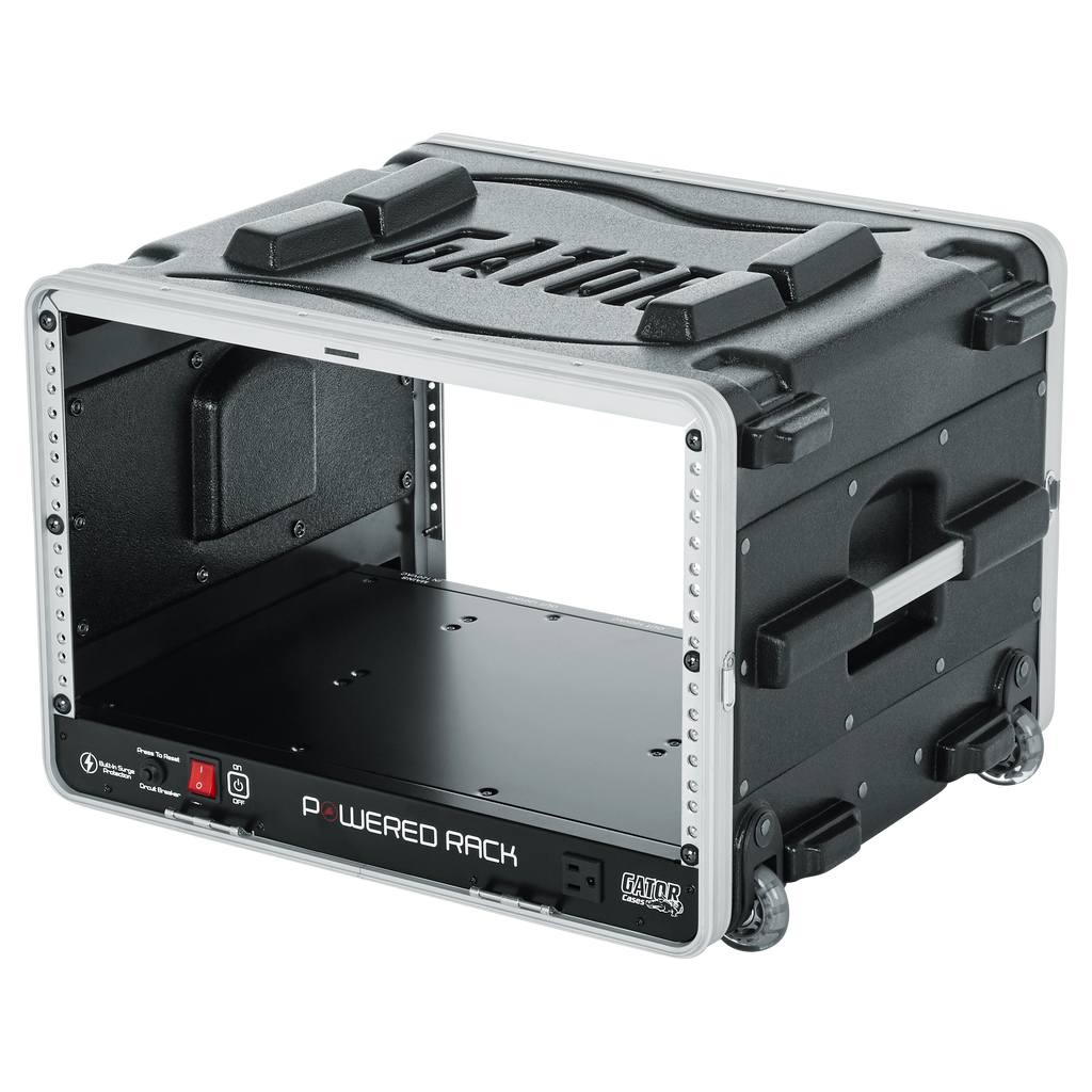 6U Audio Rack; Powered Rolling