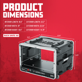 6U Audio Rack; Powered Rolling