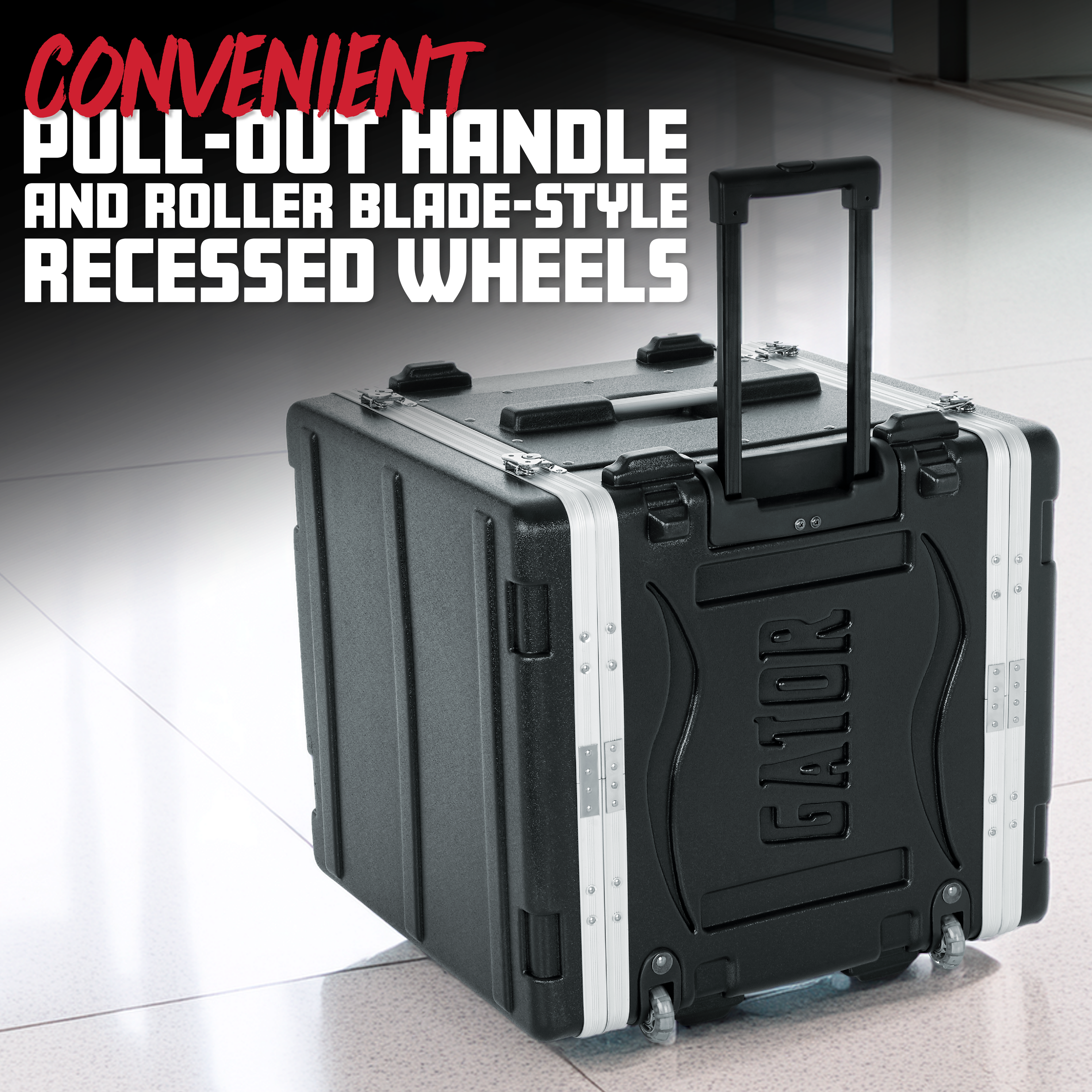 6U Audio Rack; Powered Rolling