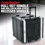 6U Audio Rack; Powered Rolling