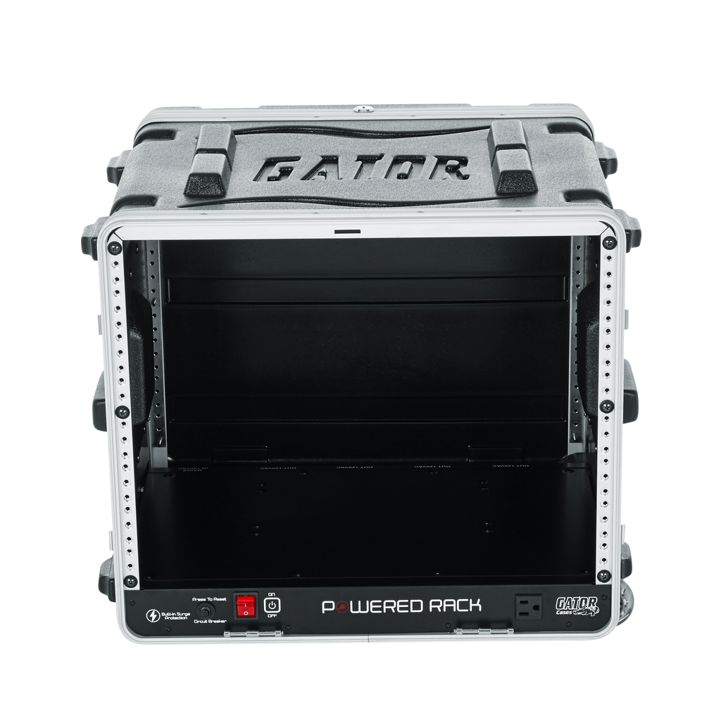 8U Audio Rack; Powered Rolling