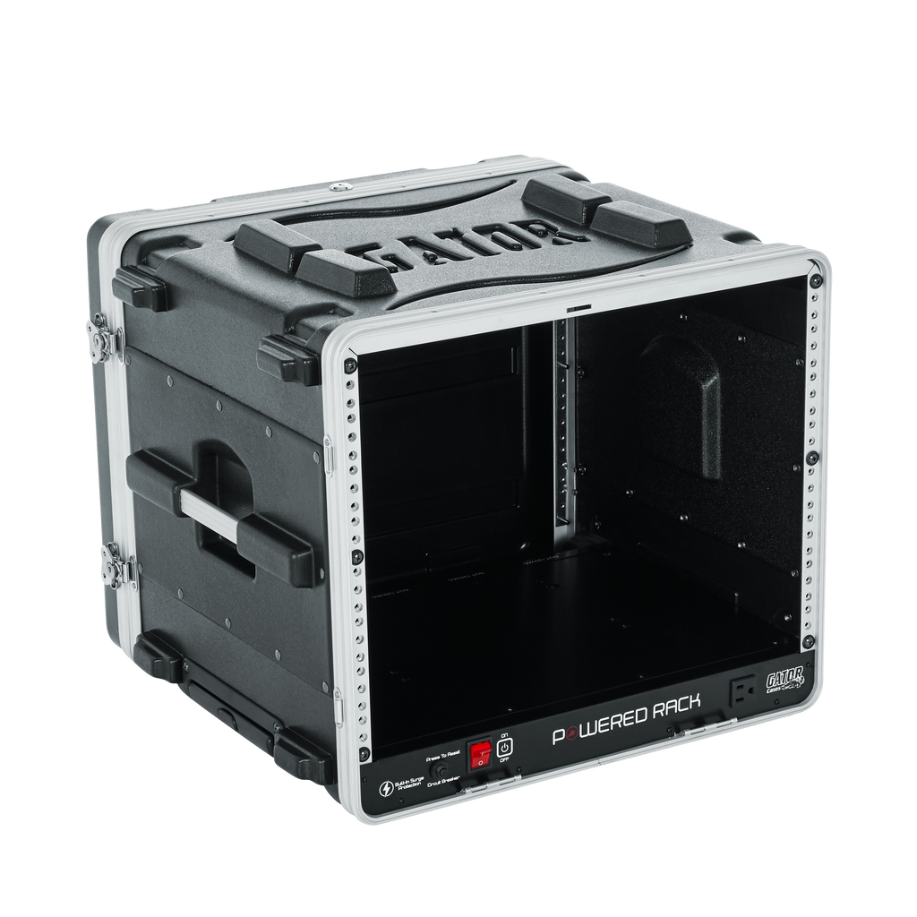 8U Audio Rack; Powered Rolling