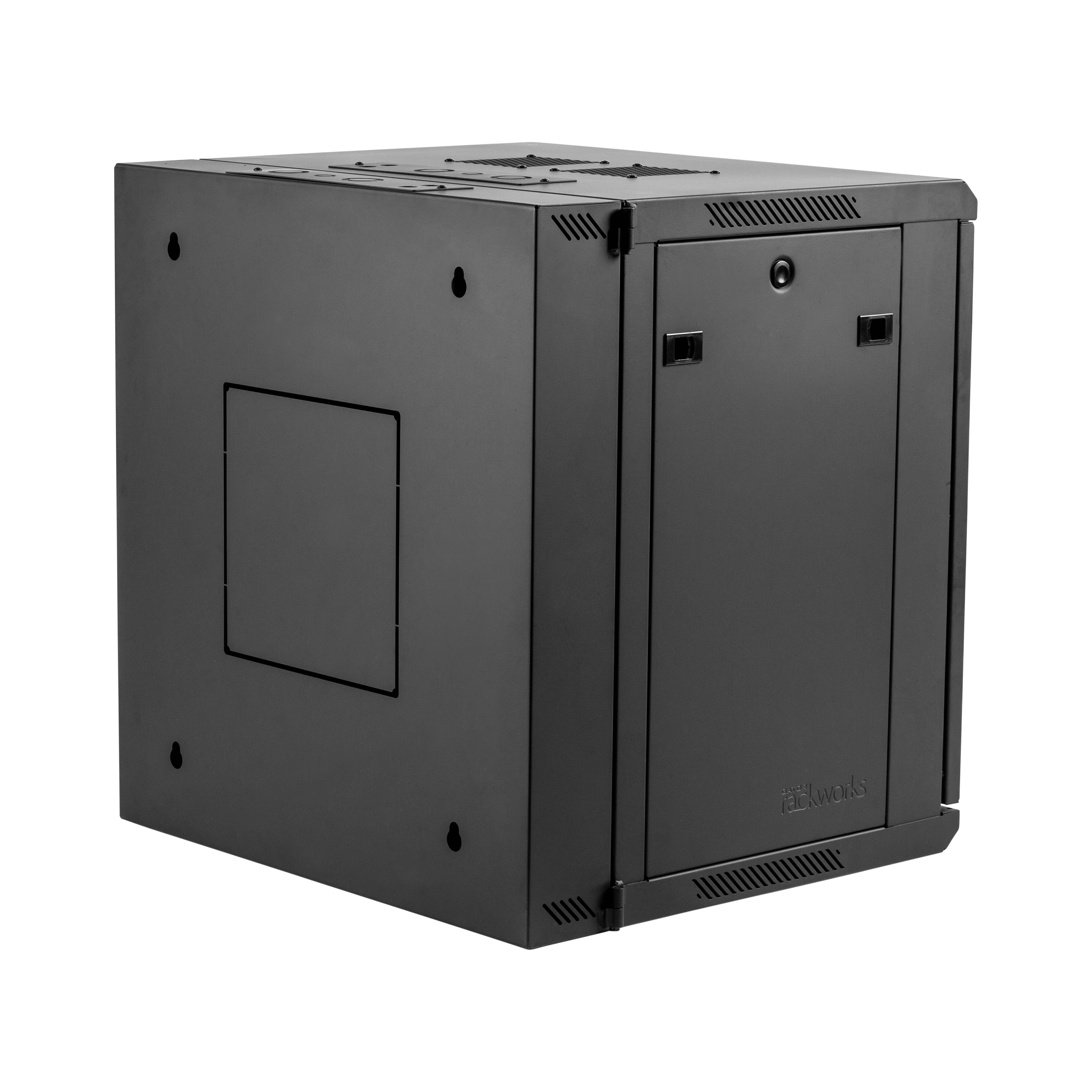 9U, 21" Deep Sectional Wall Rack, Steel Door