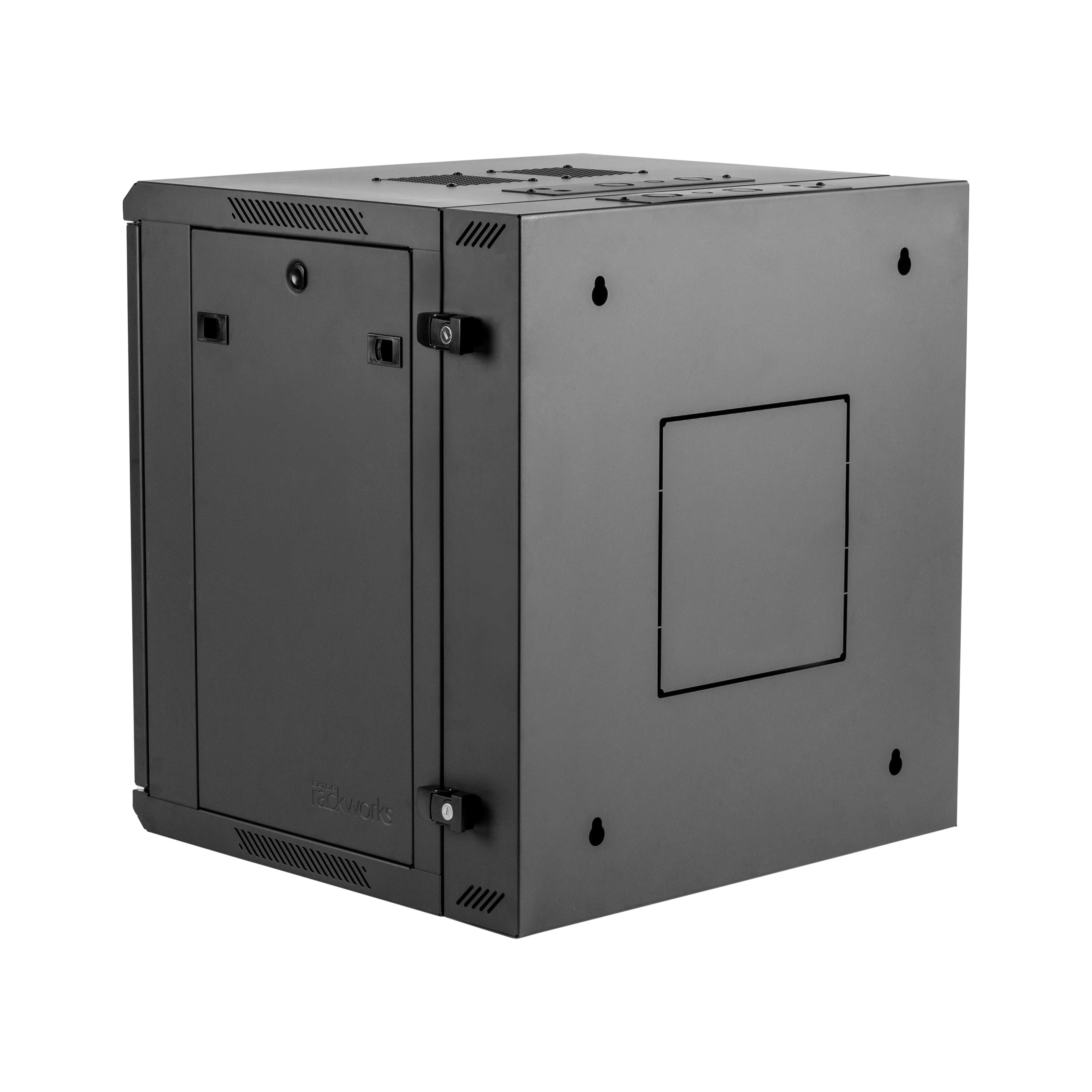 9U, 21" Deep Sectional Wall Rack, Steel Door
