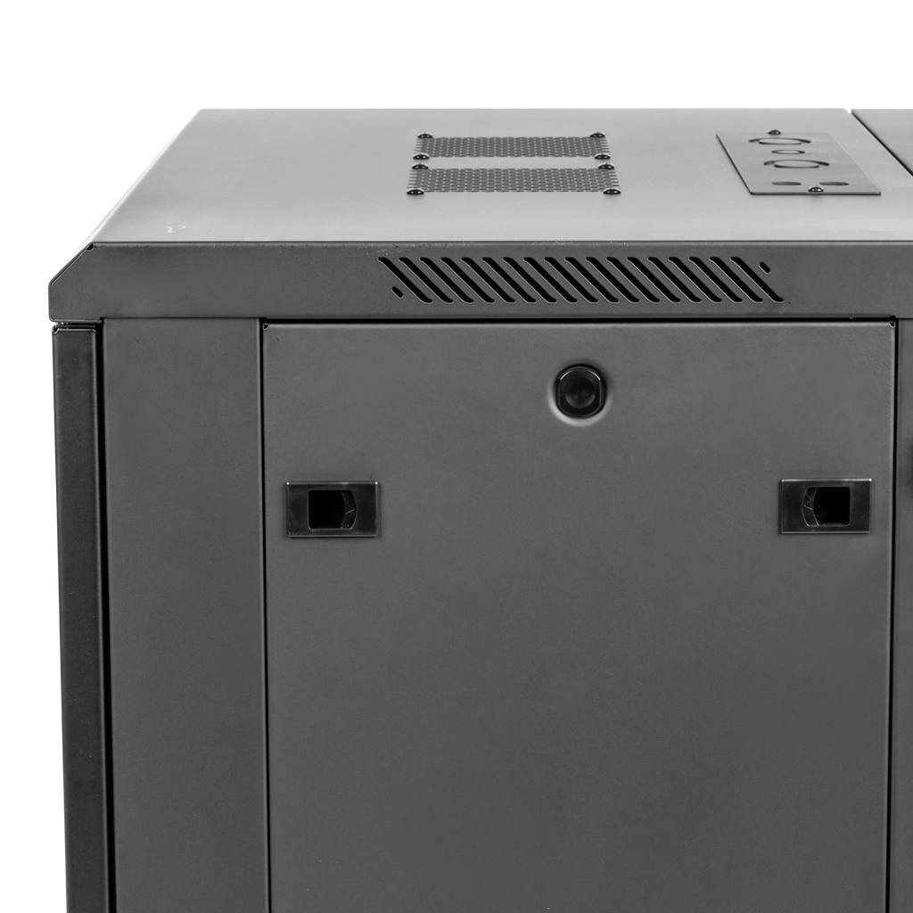 9U, 21" Deep Sectional Wall Rack, Steel Door
