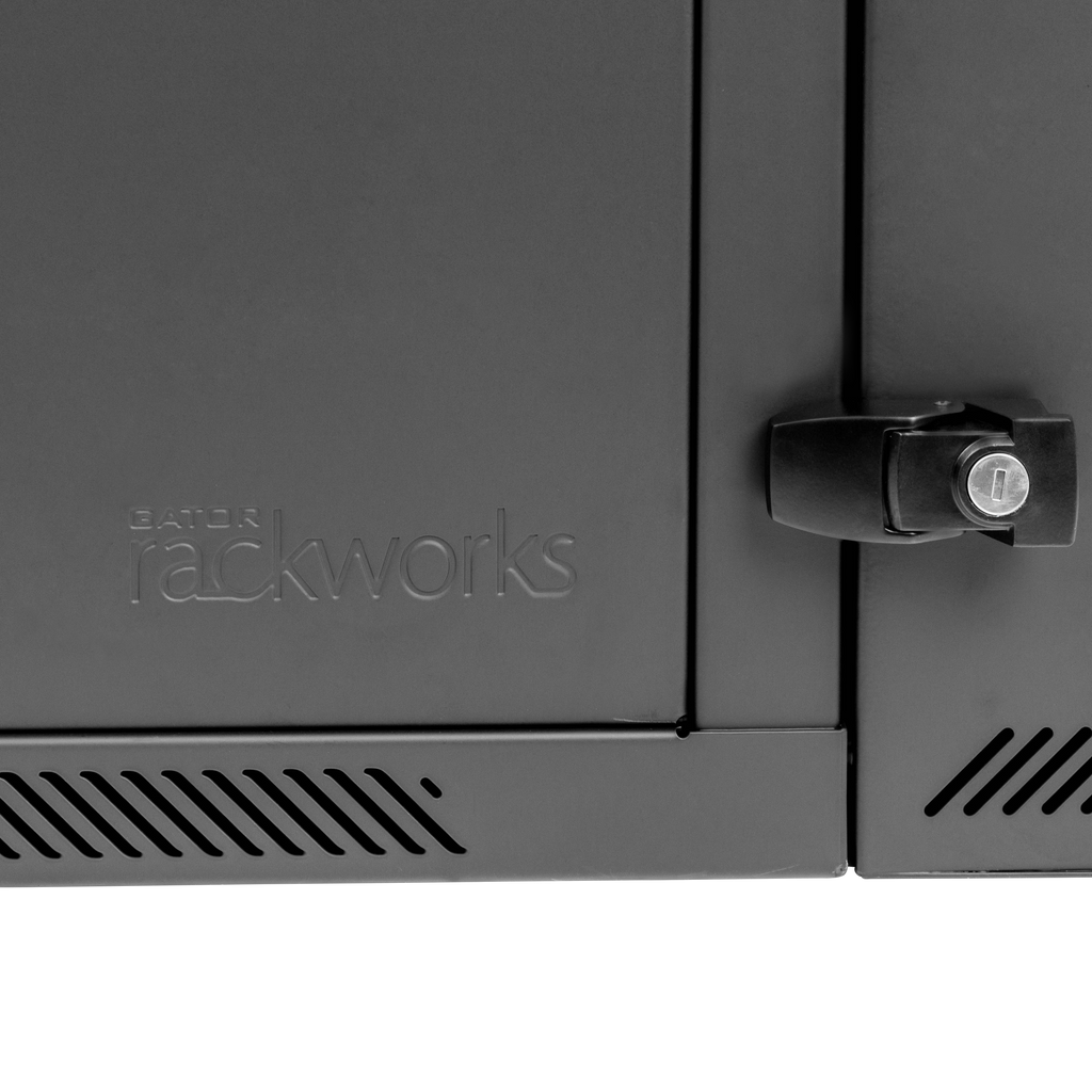 9U, 21" Deep Sectional Wall Rack, Steel Door