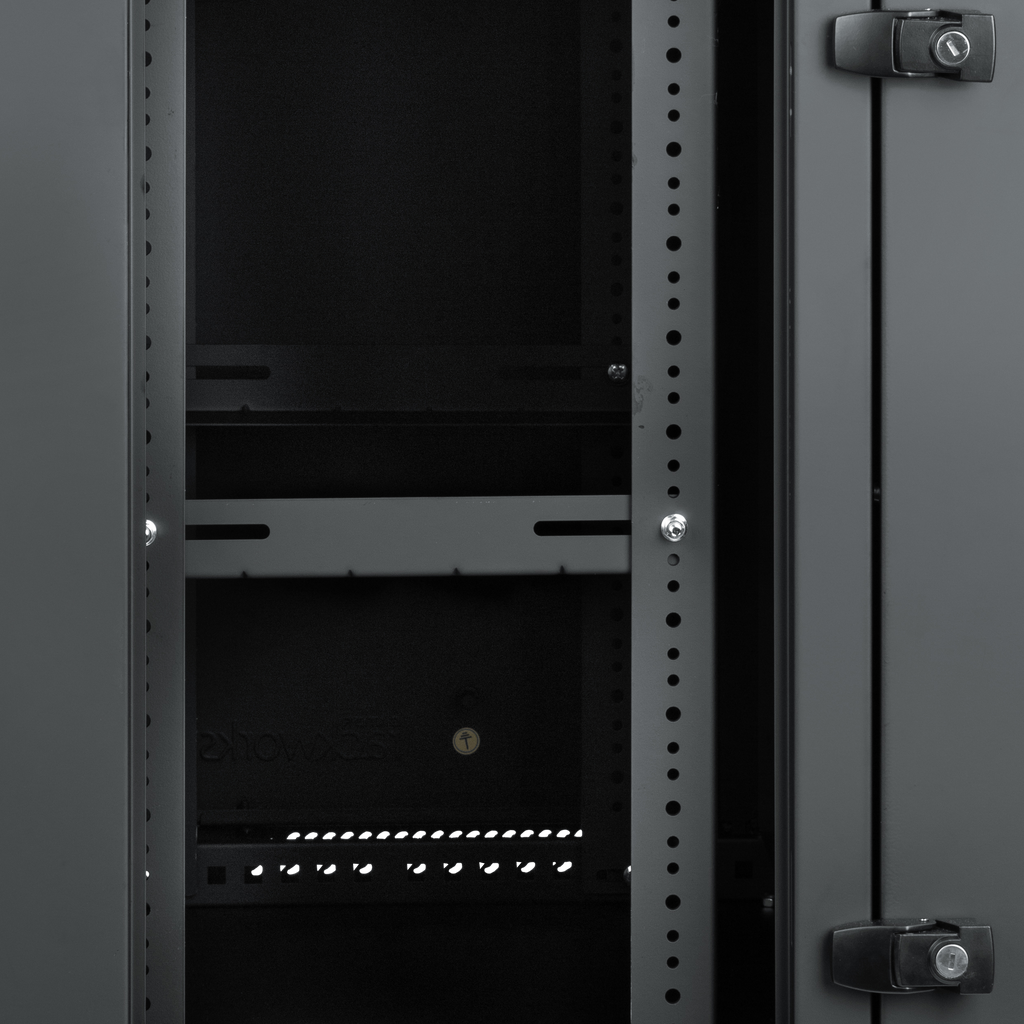 9U, 21" Deep Sectional Wall Rack, Steel Door
