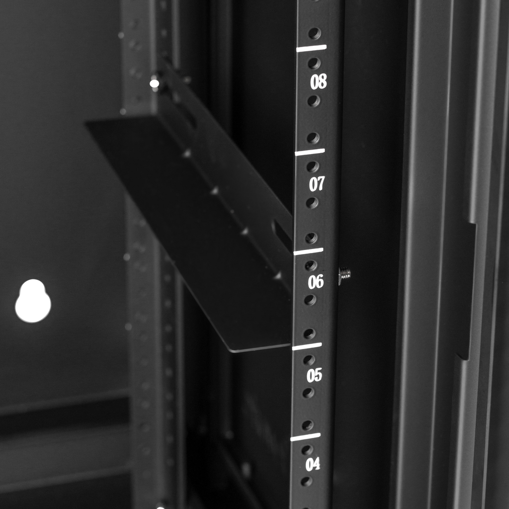 9U, 21" Deep Sectional Wall Rack, Glass Door